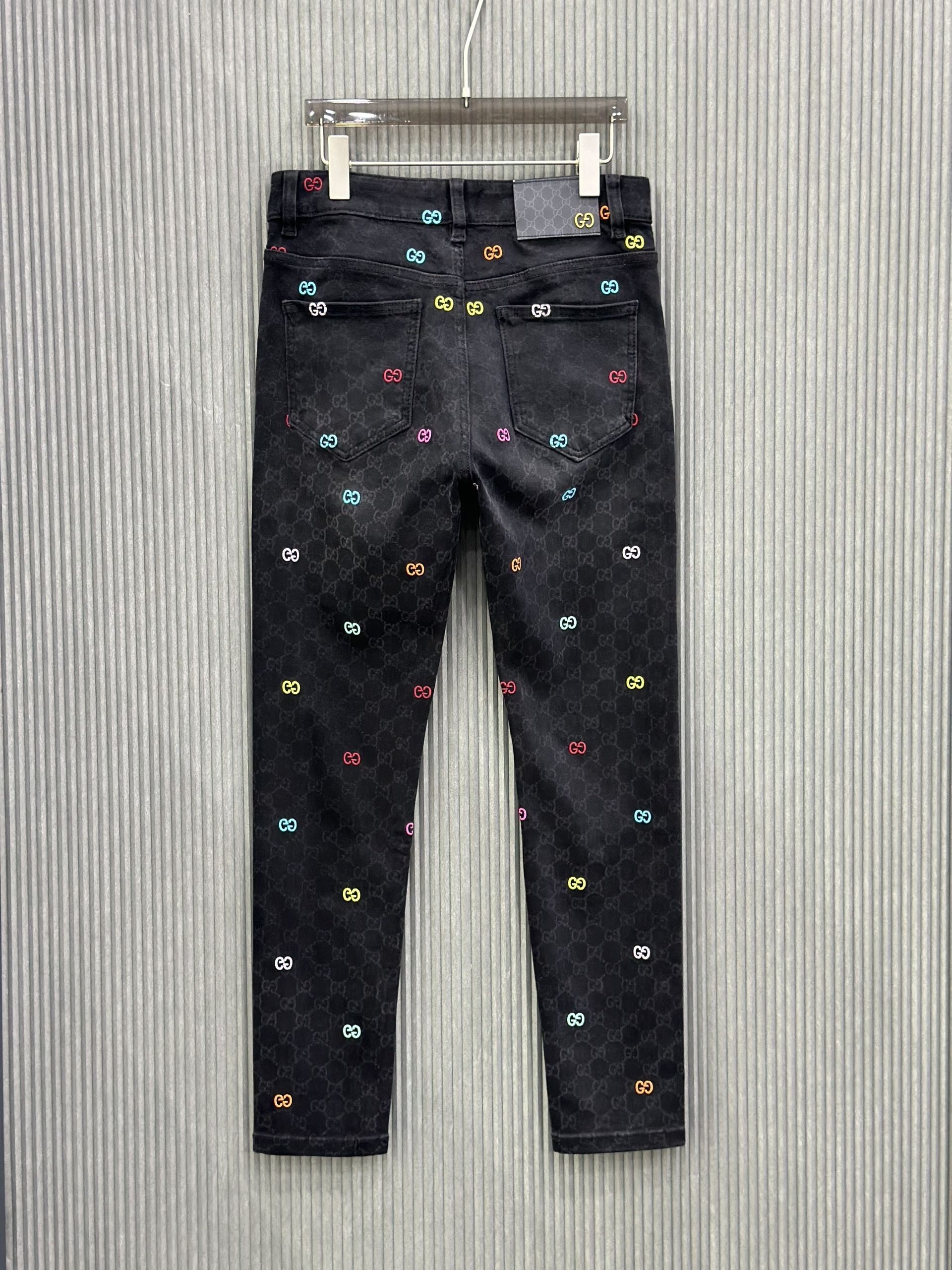 Quần jean Gucci GC Đen họa tiết monogram phối màu sắc full Like Auth VTN