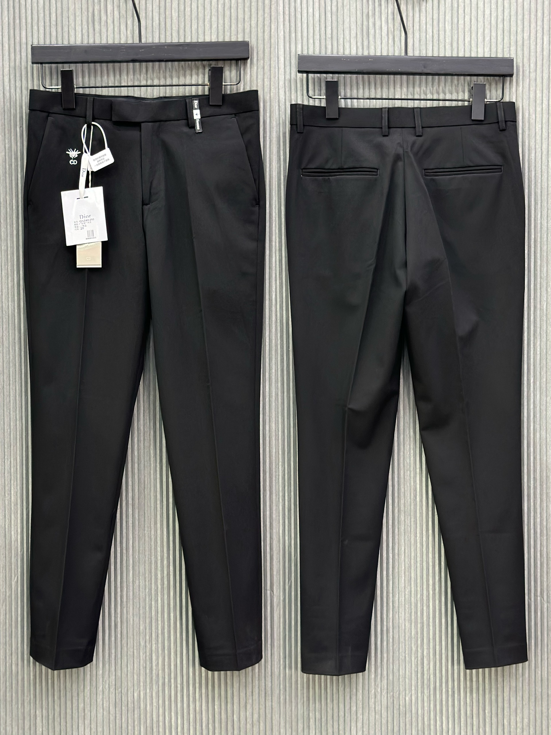 Quần tây, âu Dior CD Đen logo Ong Trắng thêu Like Auth VTN