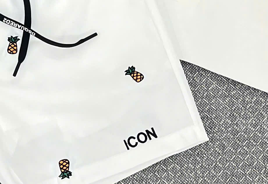 Quần short gió Dsquared2 DSQ2 họa tiết logo quả dứa thêu Like AuthMK