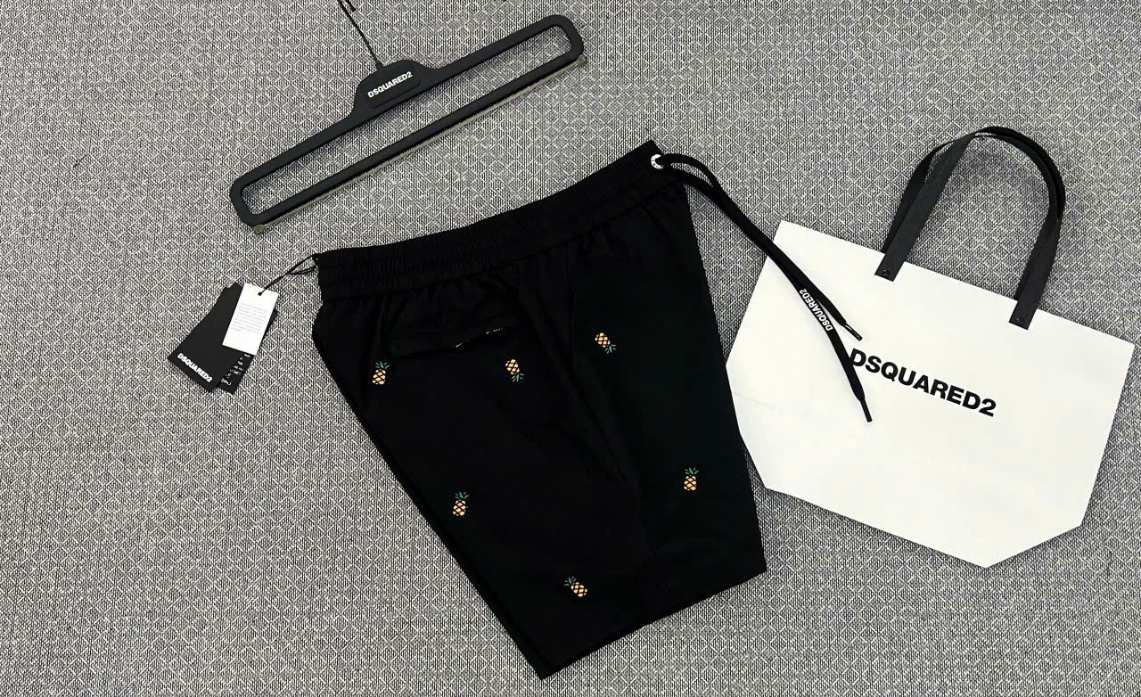 Quần short gió Dsquared2 DSQ2 họa tiết logo quả dứa thêu Like AuthMK
