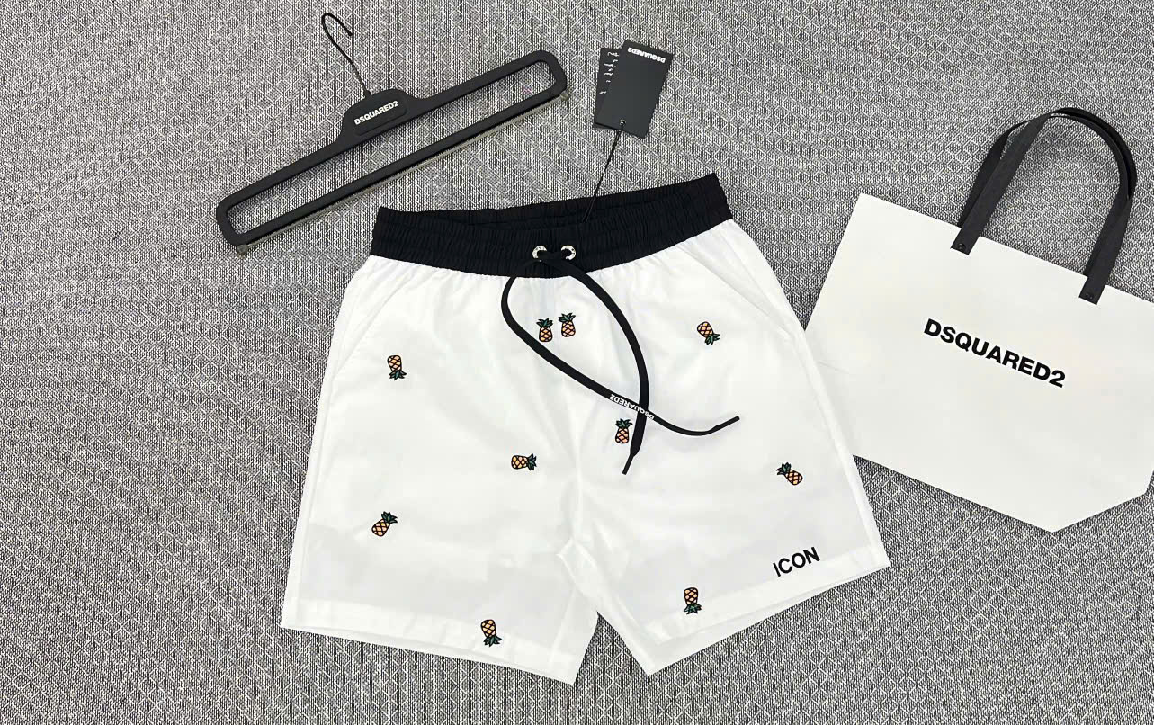 Quần short gió Dsquared2 DSQ2 họa tiết logo quả dứa thêu Like AuthMK