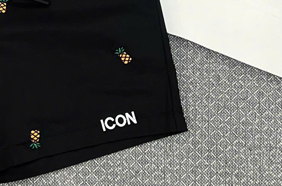 Quần short gió Dsquared2 DSQ2 họa tiết logo quả dứa thêu Like AuthMK