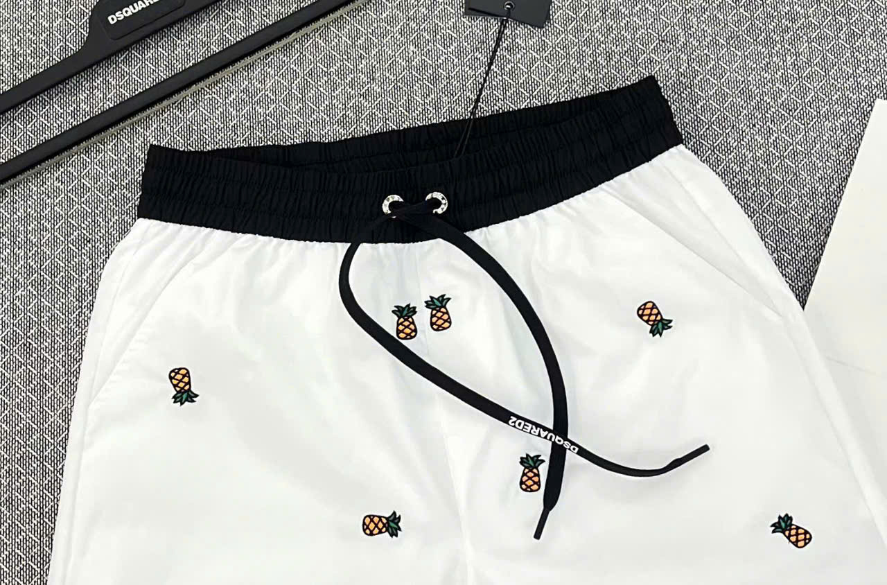 Quần short gió Dsquared2 DSQ2 họa tiết logo quả dứa thêu Like AuthMK