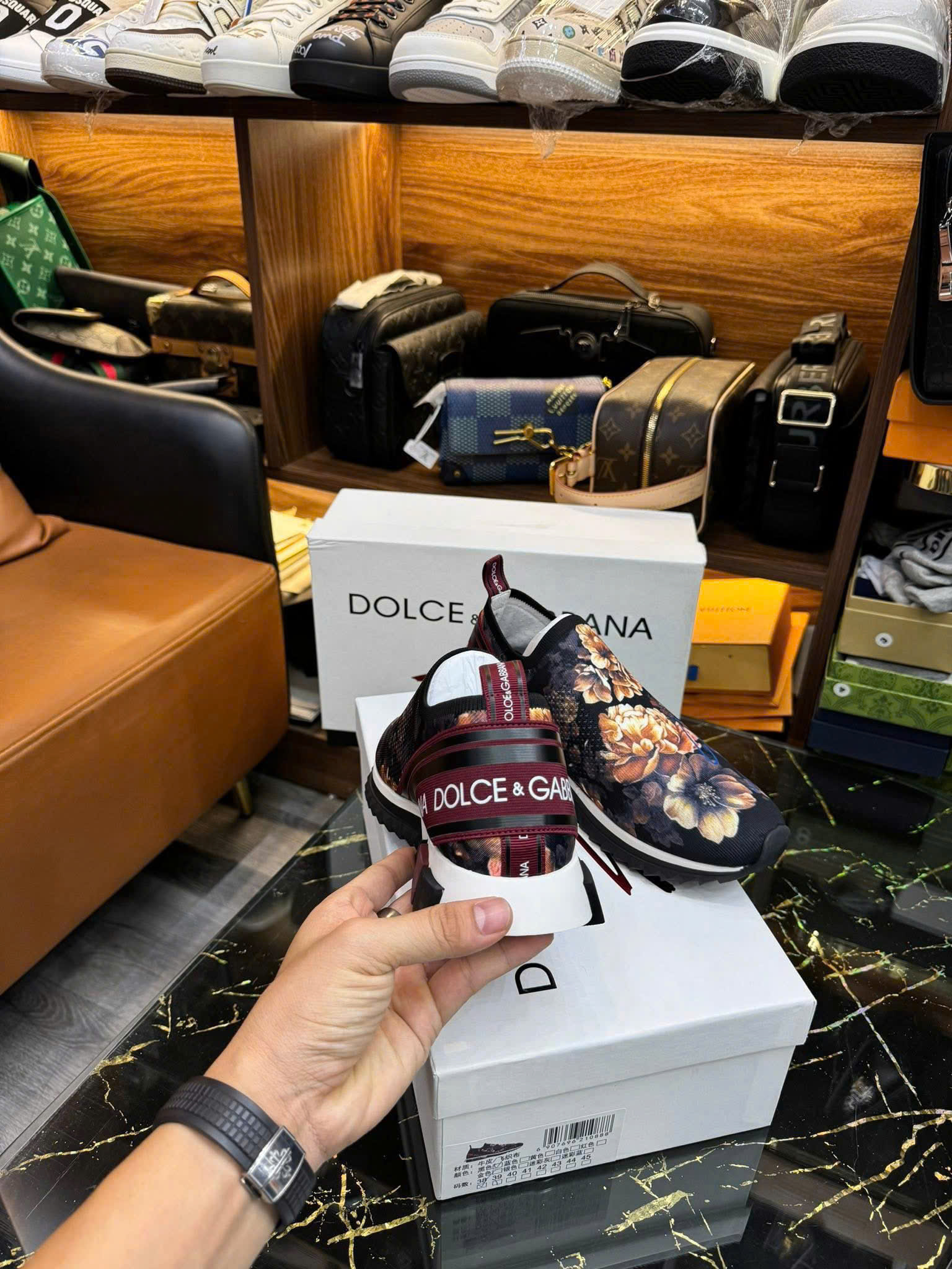 Giày sorento Dolce Gabbana DG họa tiết hoa full Like Auth fullbox MK