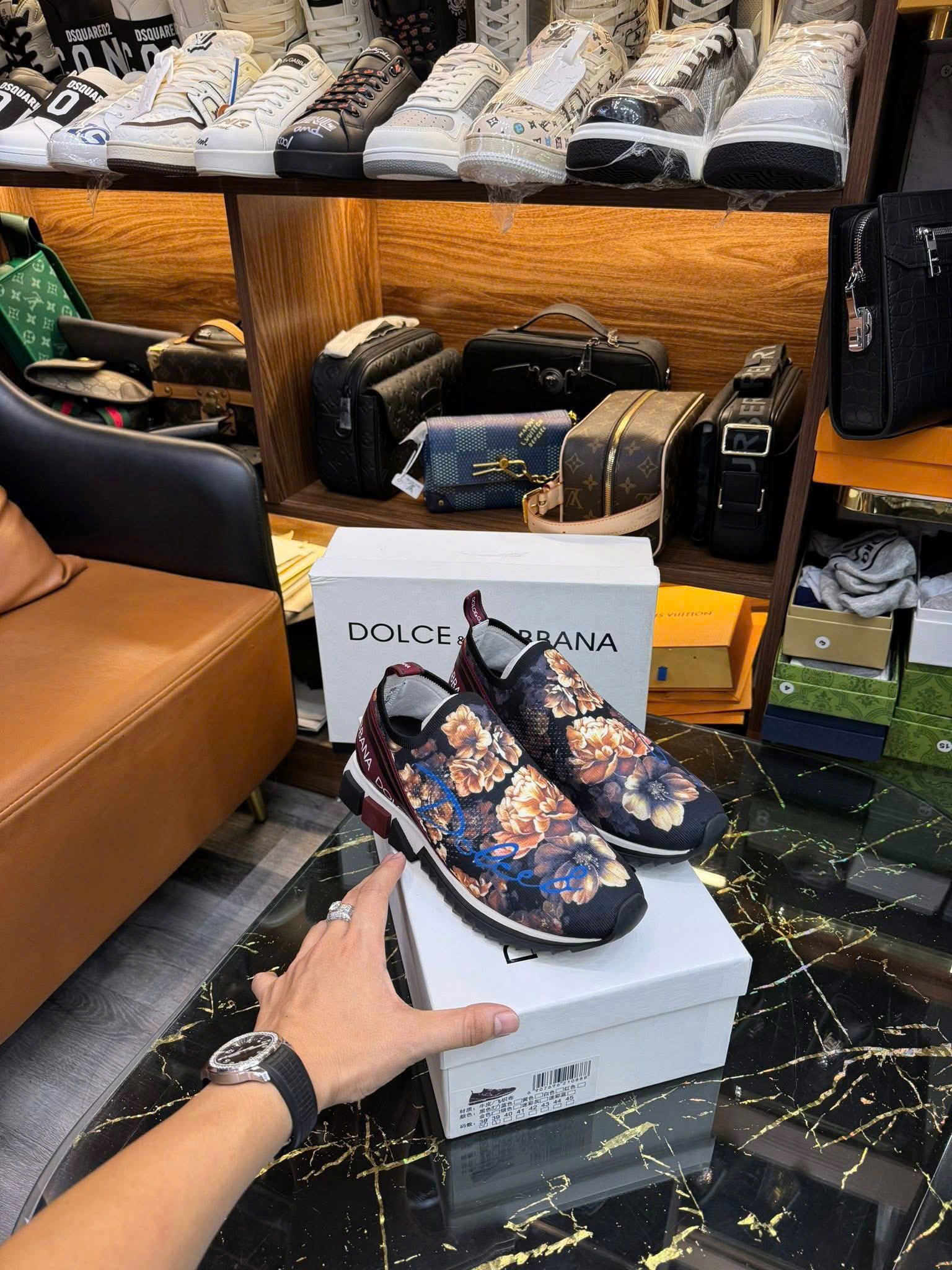 Giày sorento Dolce Gabbana DG họa tiết hoa full Like Auth fullbox MK