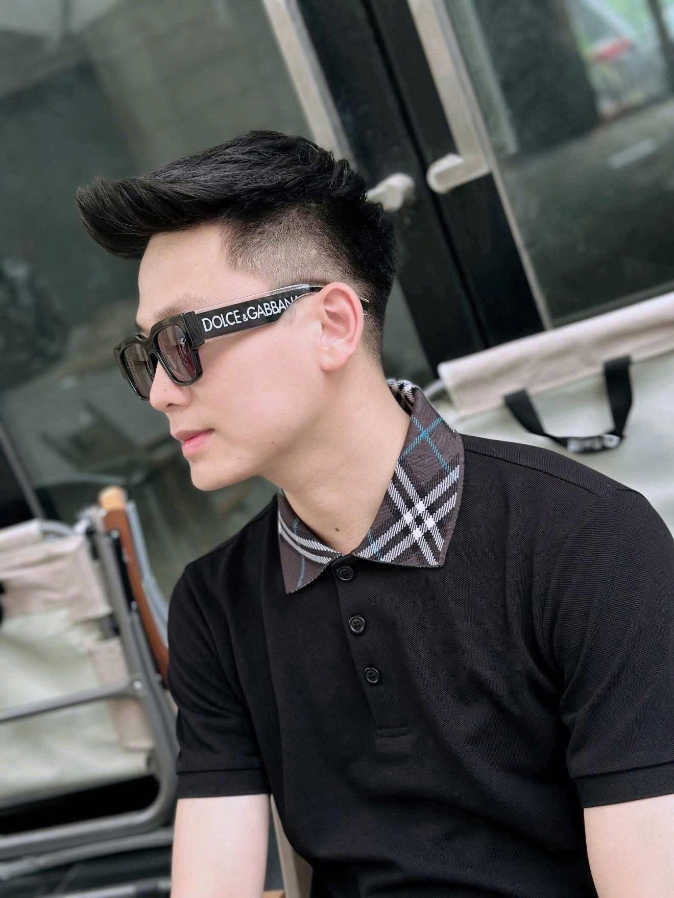 Kính mắt thời trang Dolce Gabbana DG Đen logo chữ Trắng gọng Like Auth fullbox MK