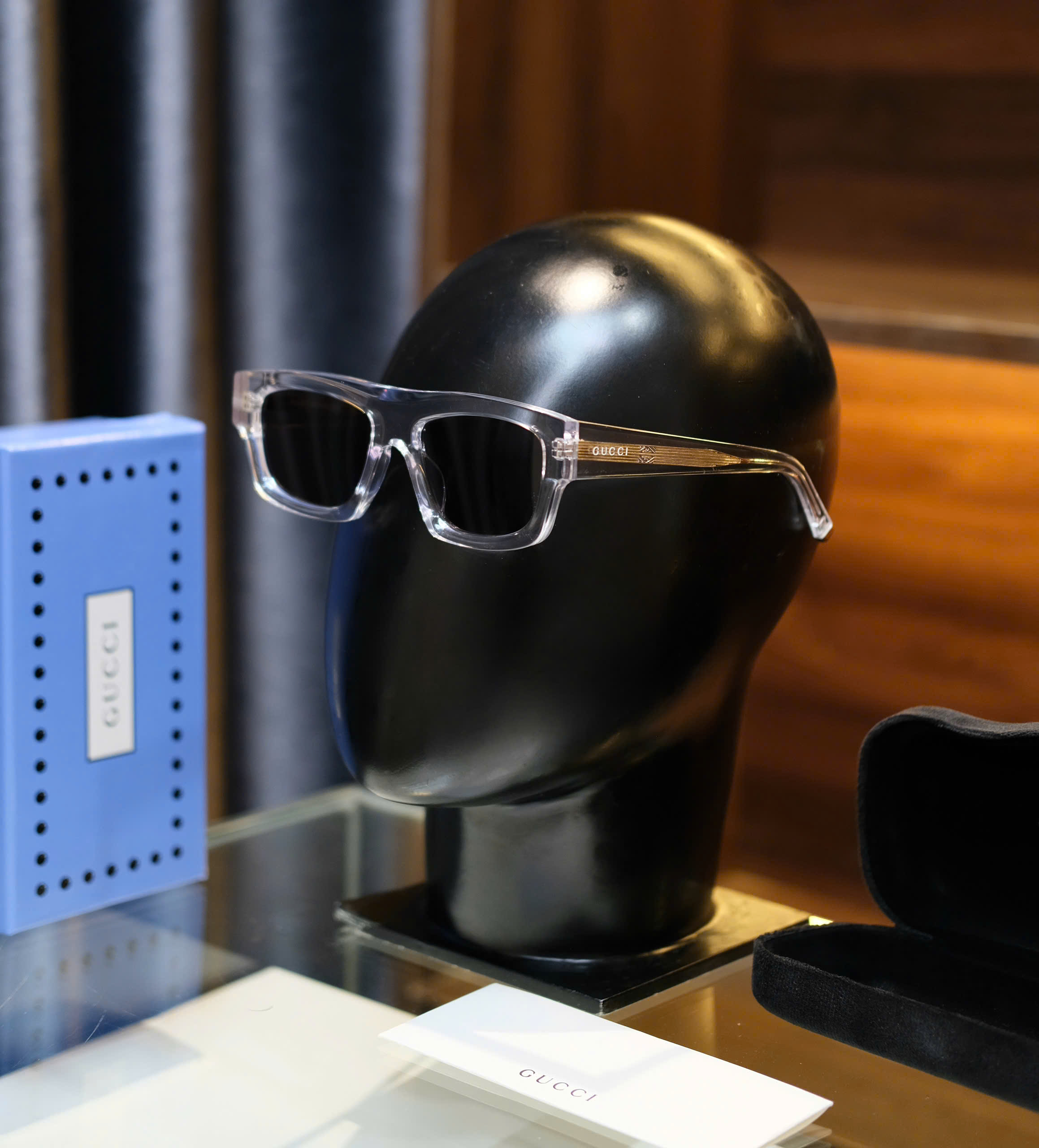 Kính mắt thời trang Gucci Trắng trong mắt Đen Like Auth fullbox DDT