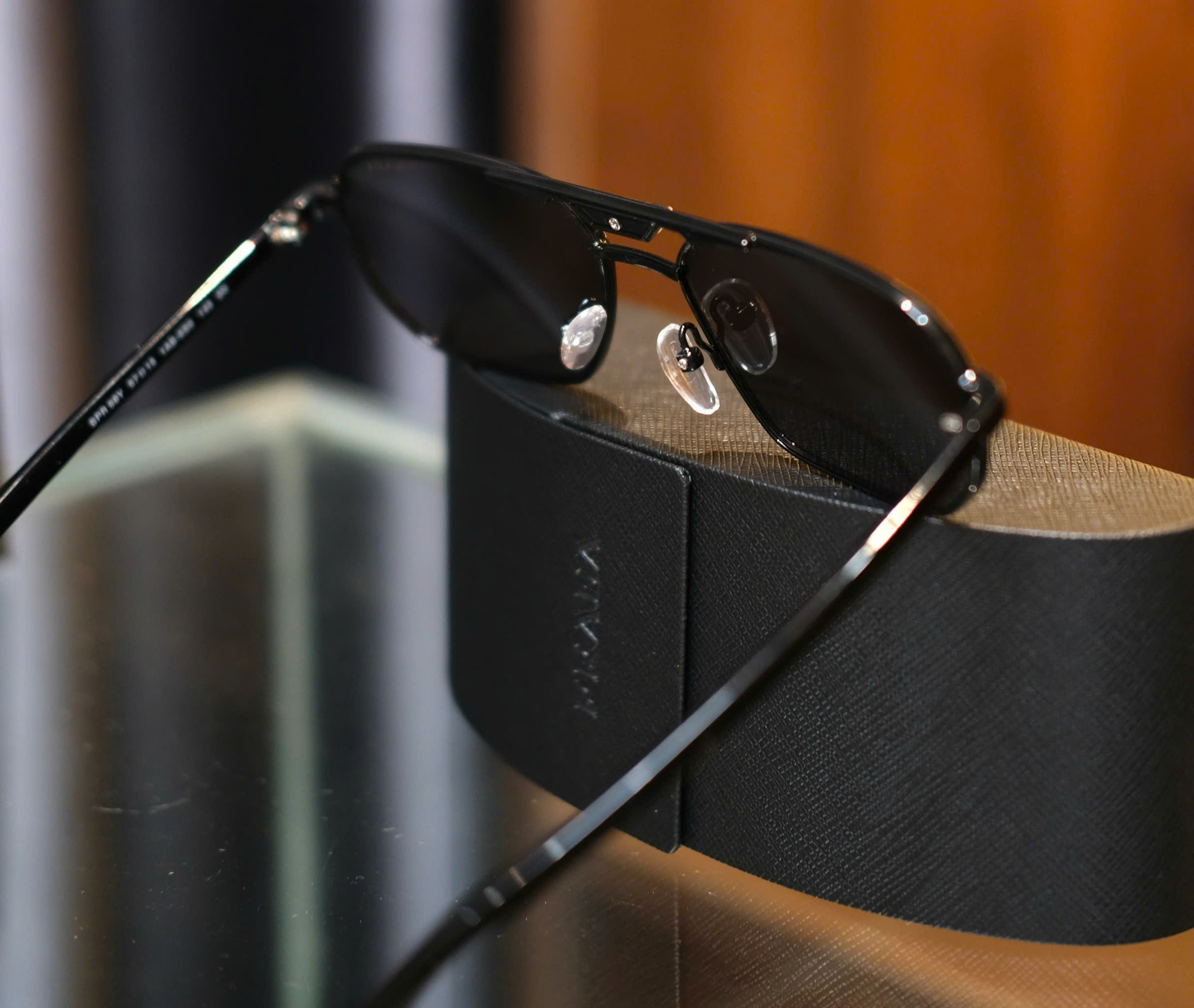 Kính mắt thời trang Prada P Đen gọng kim loại Like Auth fullbox DDT