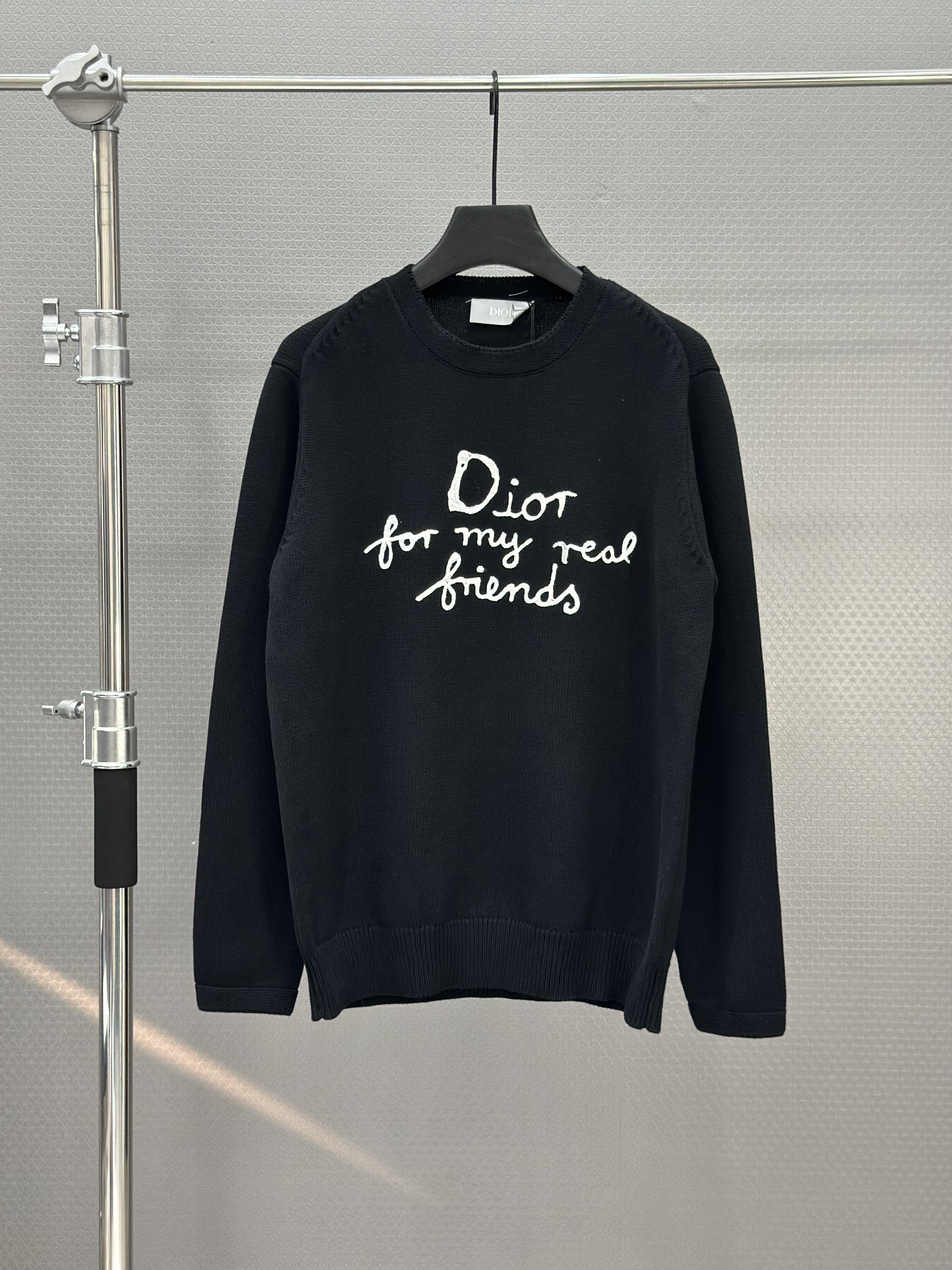 Áo sweater len Dior CD 1330 Đen logo ngực Like Auth XS-L VTN