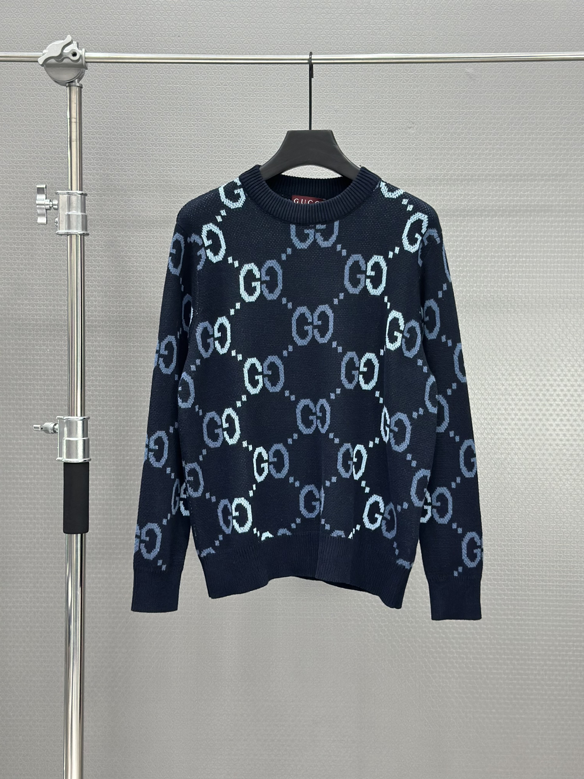 Áo sweater len Gucci GC 1348 Xanh than monogram Like Auth XS-L VTN