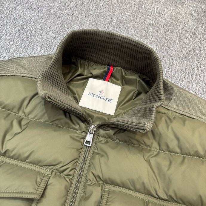 Áo khoác phao Moncler 8011 Xanh Rêu túi ngực tay len Like Auth 48-52 VTN