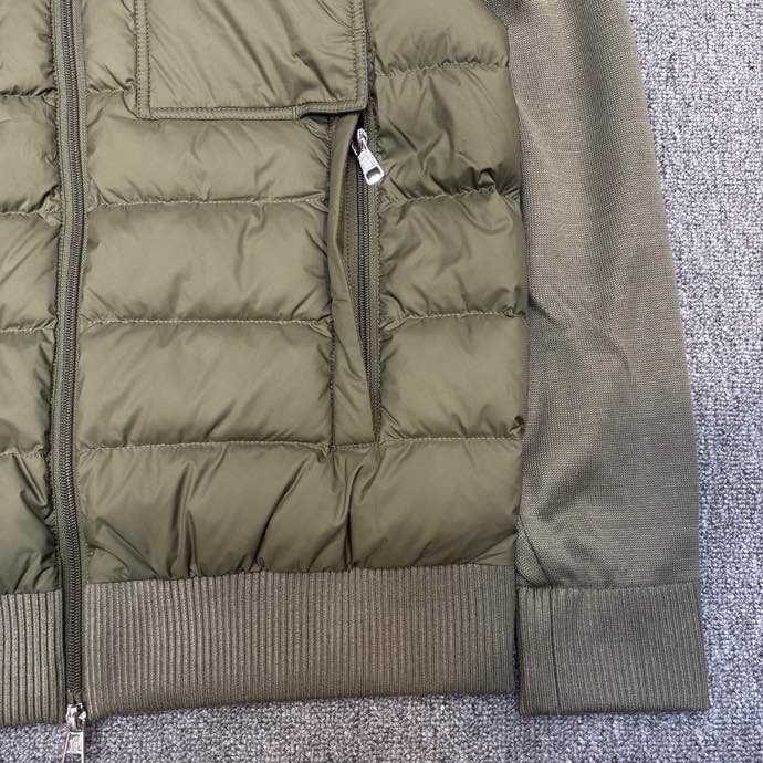 Áo khoác phao Moncler 8011 Xanh Rêu túi ngực tay len Like Auth 48-52 VTN