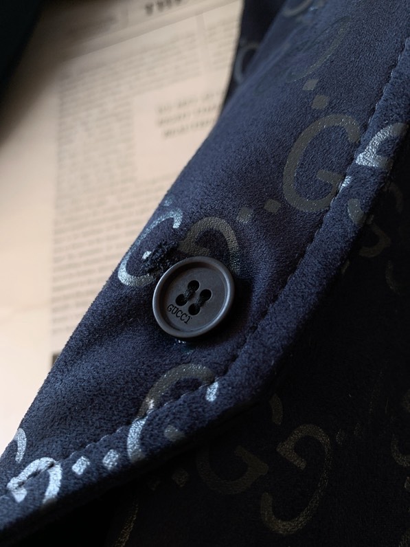 Áo khoác Gucci GC 7622 Xanh Than monogram bo ống tay Like Auth 46-50 VTN