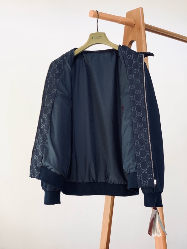 Áo khoác Gucci GC 7622 Xanh Than monogram bo ống tay Like Auth 46-50 VTN