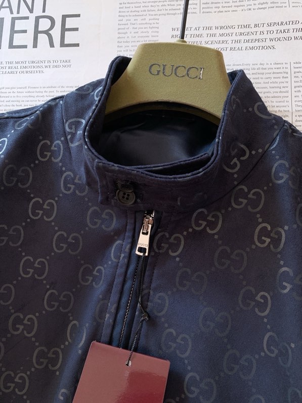 Áo khoác Gucci GC 7622 Xanh Than monogram bo ống tay Like Auth 46-50 VTN
