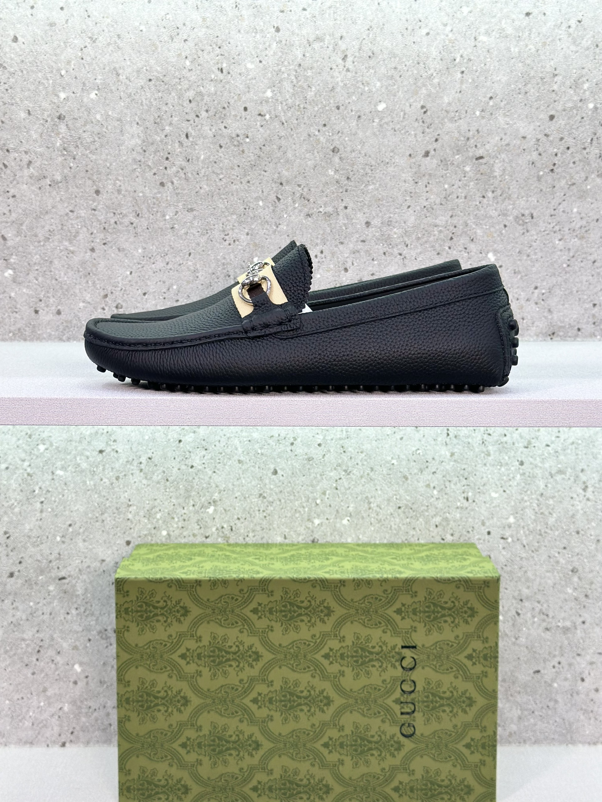 Giày lười moca Gucci GC Đen kẻ sọc Nâu Be móc tag Bạc Like Auth 1-1 on web fullbox VTN