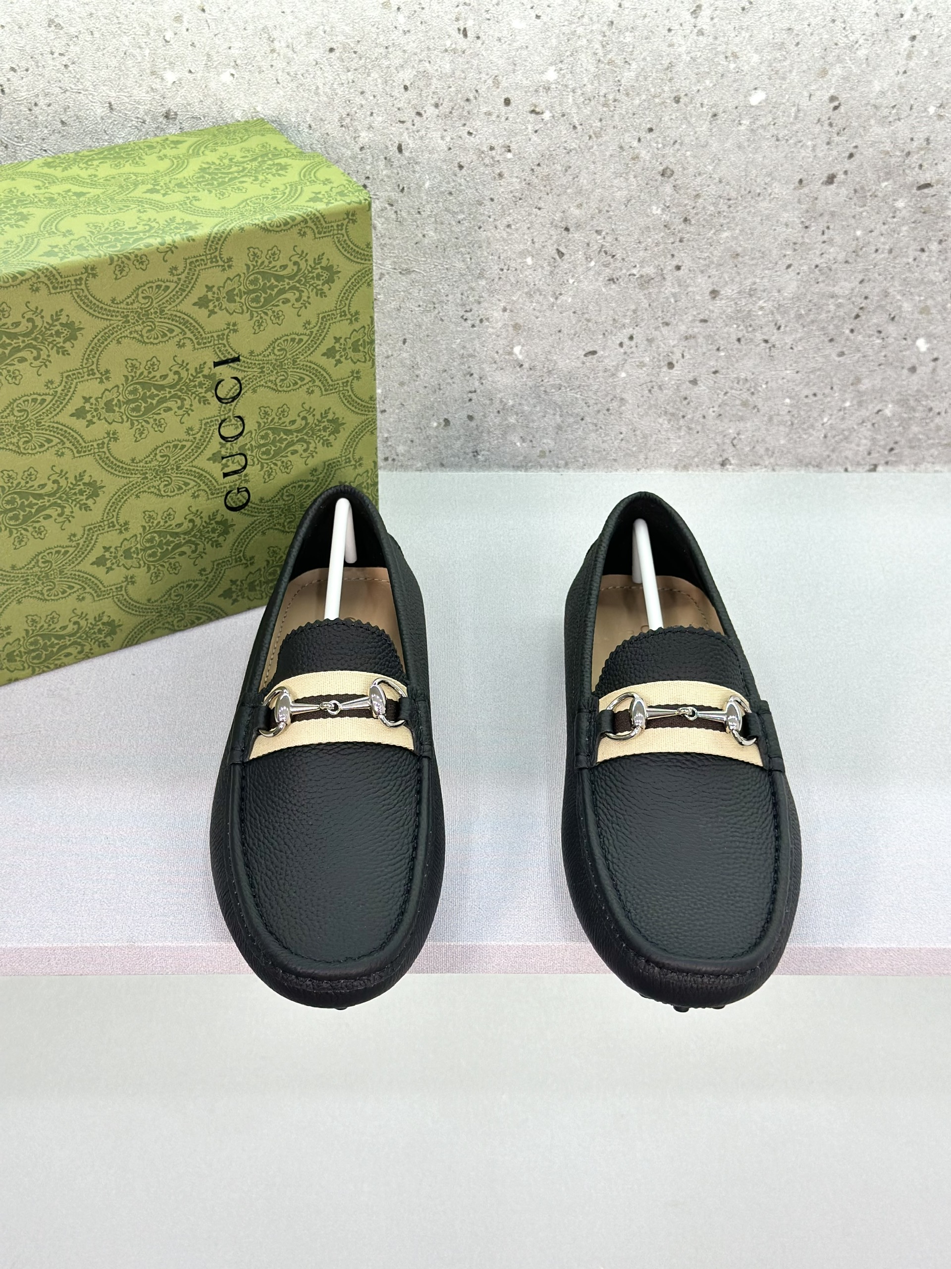 Giày lười moca Gucci GC Đen kẻ sọc Nâu Be móc tag Bạc Like Auth 1-1 on web fullbox VTN