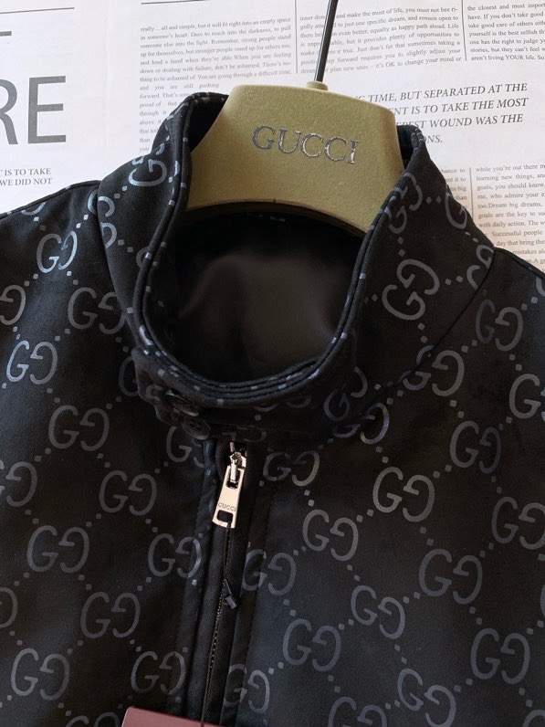 Áo khoác Gucci GC 7622 Đen monogram bo ống tay Like Auth 46-50 VTN
