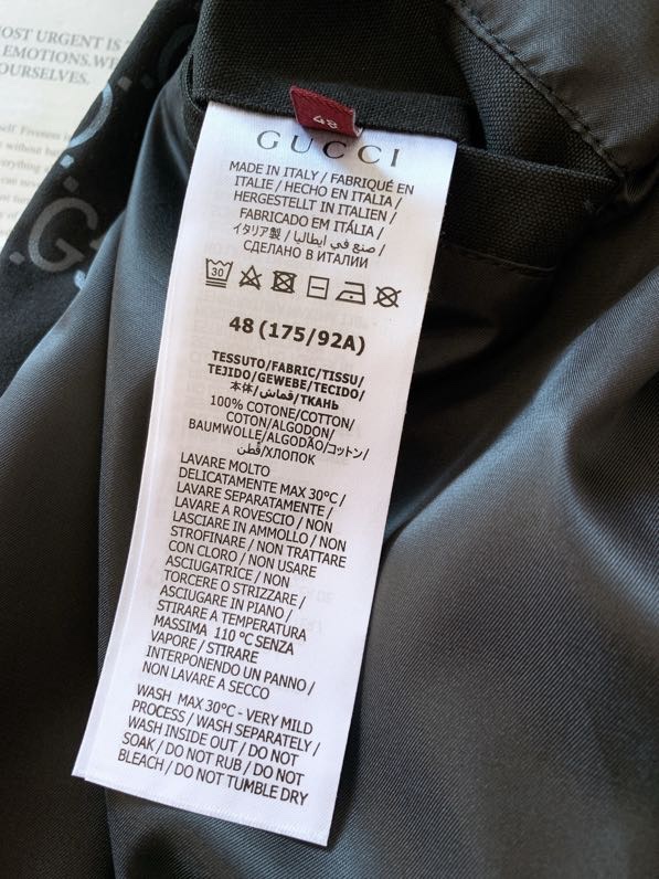 Áo khoác Gucci GC 7622 Đen monogram bo ống tay Like Auth 46-50 VTN