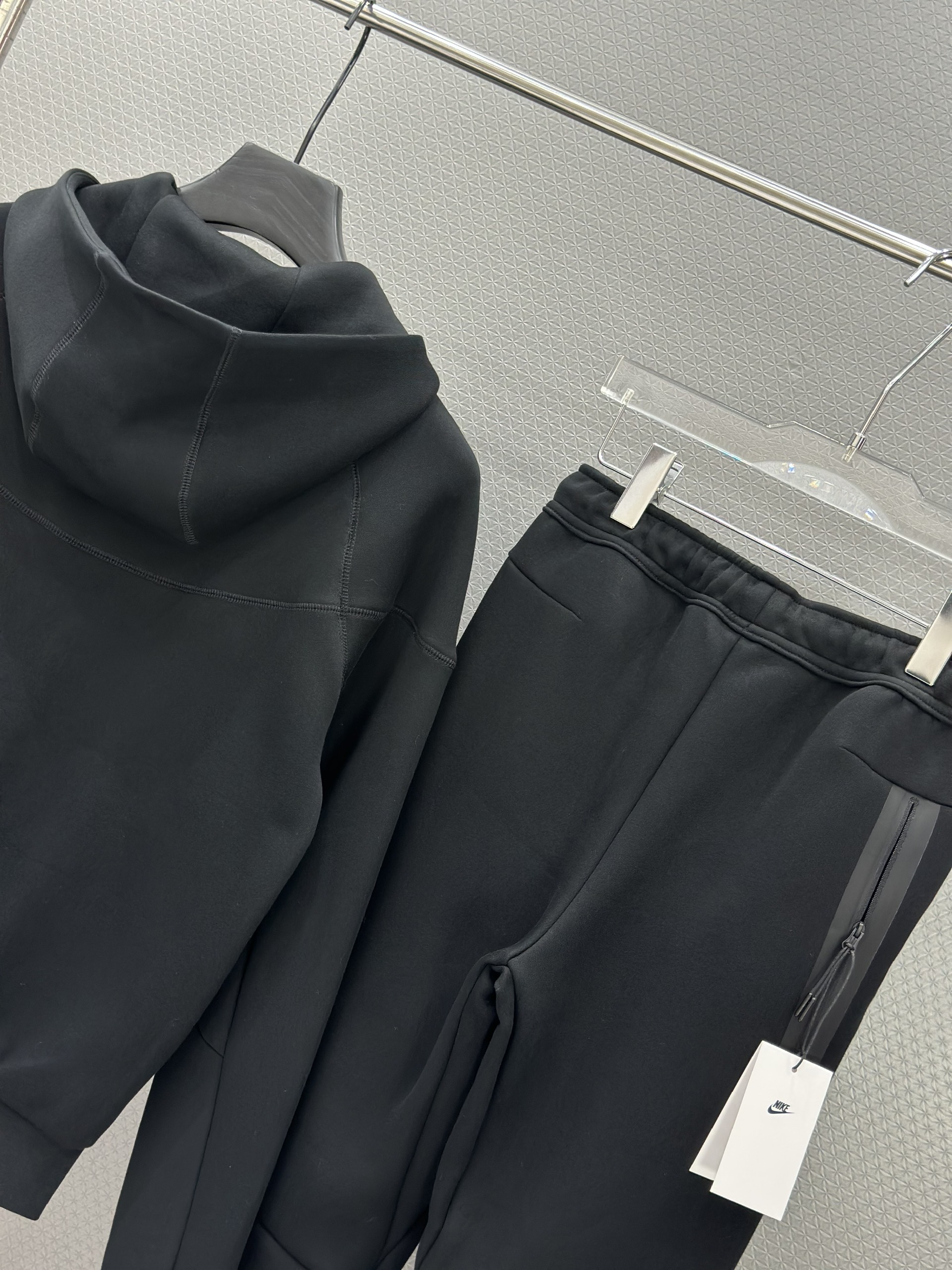 Set bộ thu đông Nike Barca khóa mũ Đen logo ngực Like Auth S-XL VTN