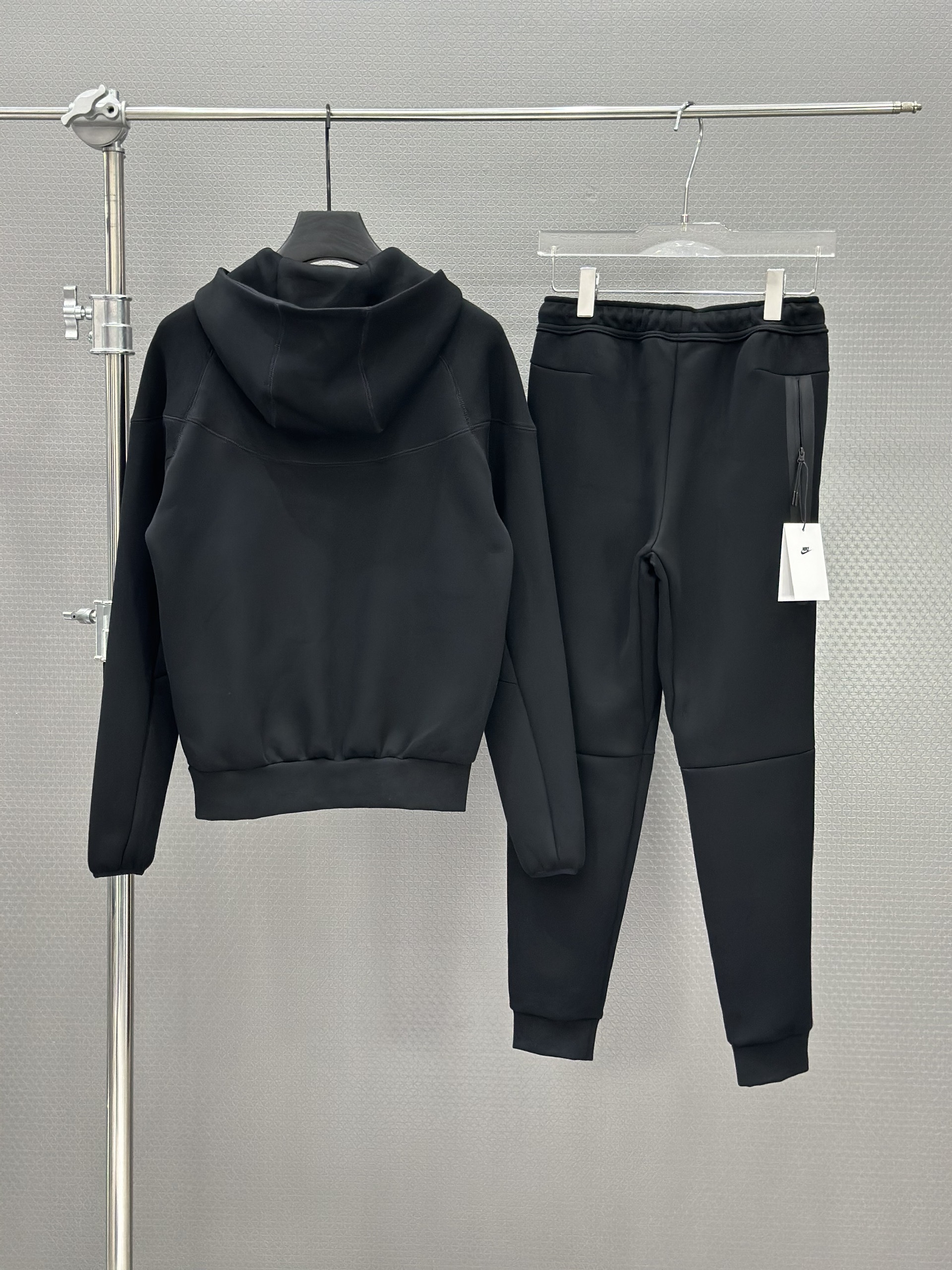 Set bộ thu đông Nike Barca khóa mũ Đen logo ngực Like Auth S-XL VTN