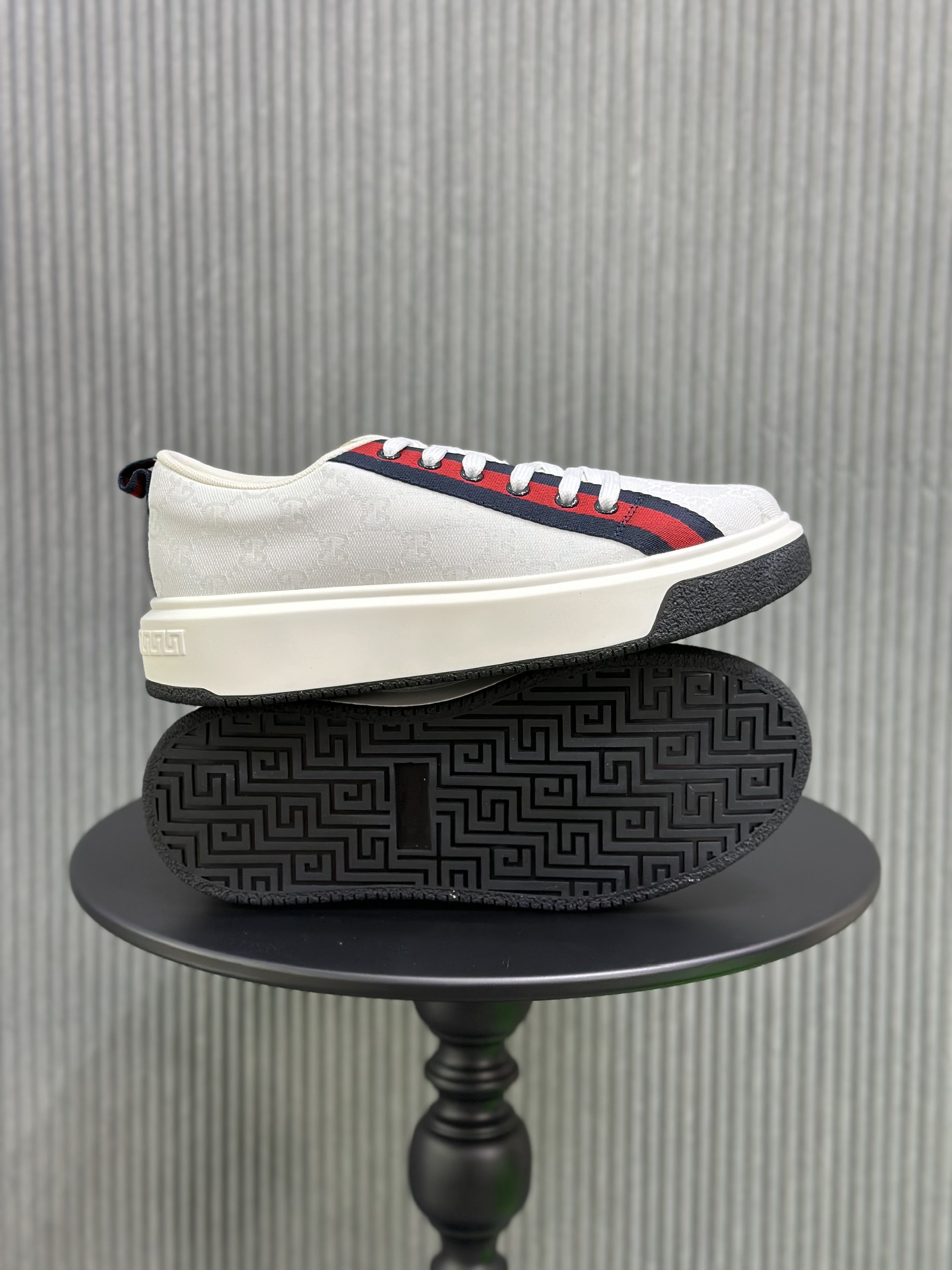 Giày sneaker Gucci GC vải Trắng kẻ Xanh Đỏ Like Auth 38-43 VTN