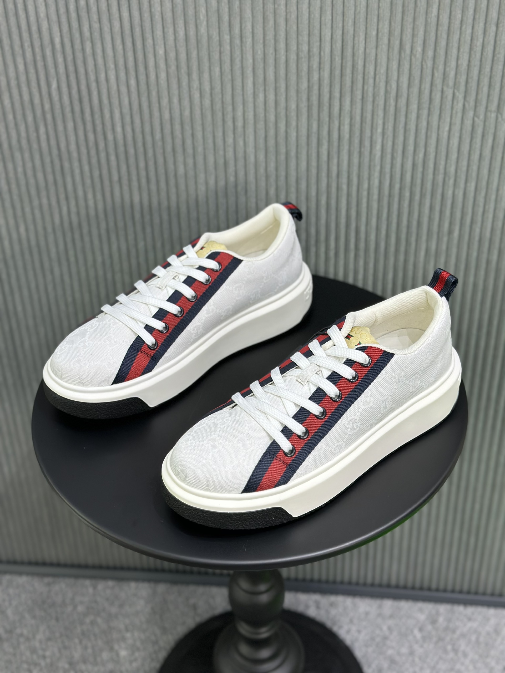 Giày sneaker Gucci GC vải Trắng kẻ Xanh Đỏ Like Auth 38-43 VTN