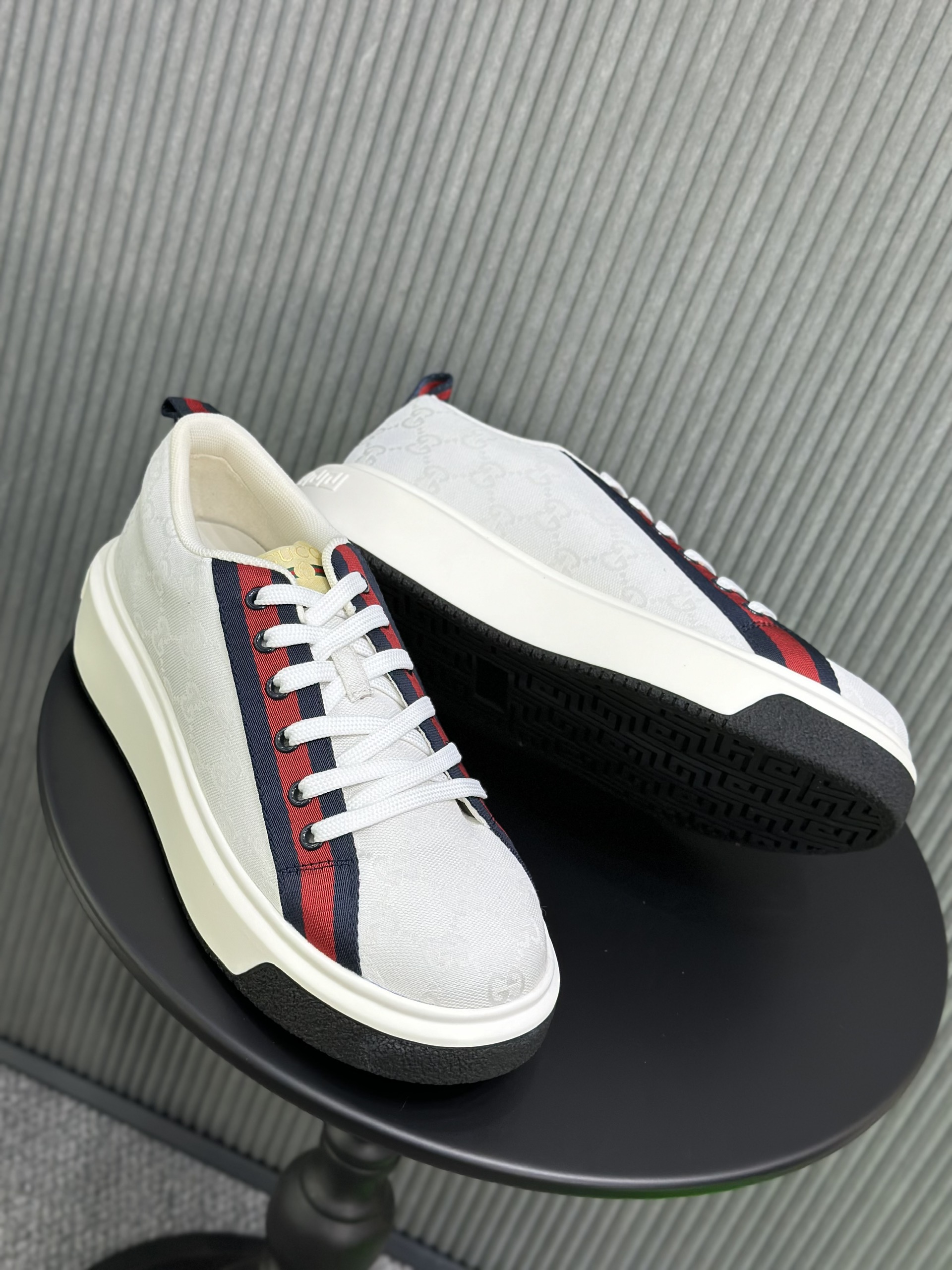 Giày sneaker Gucci GC vải Trắng kẻ Xanh Đỏ Like Auth 38-43 VTN