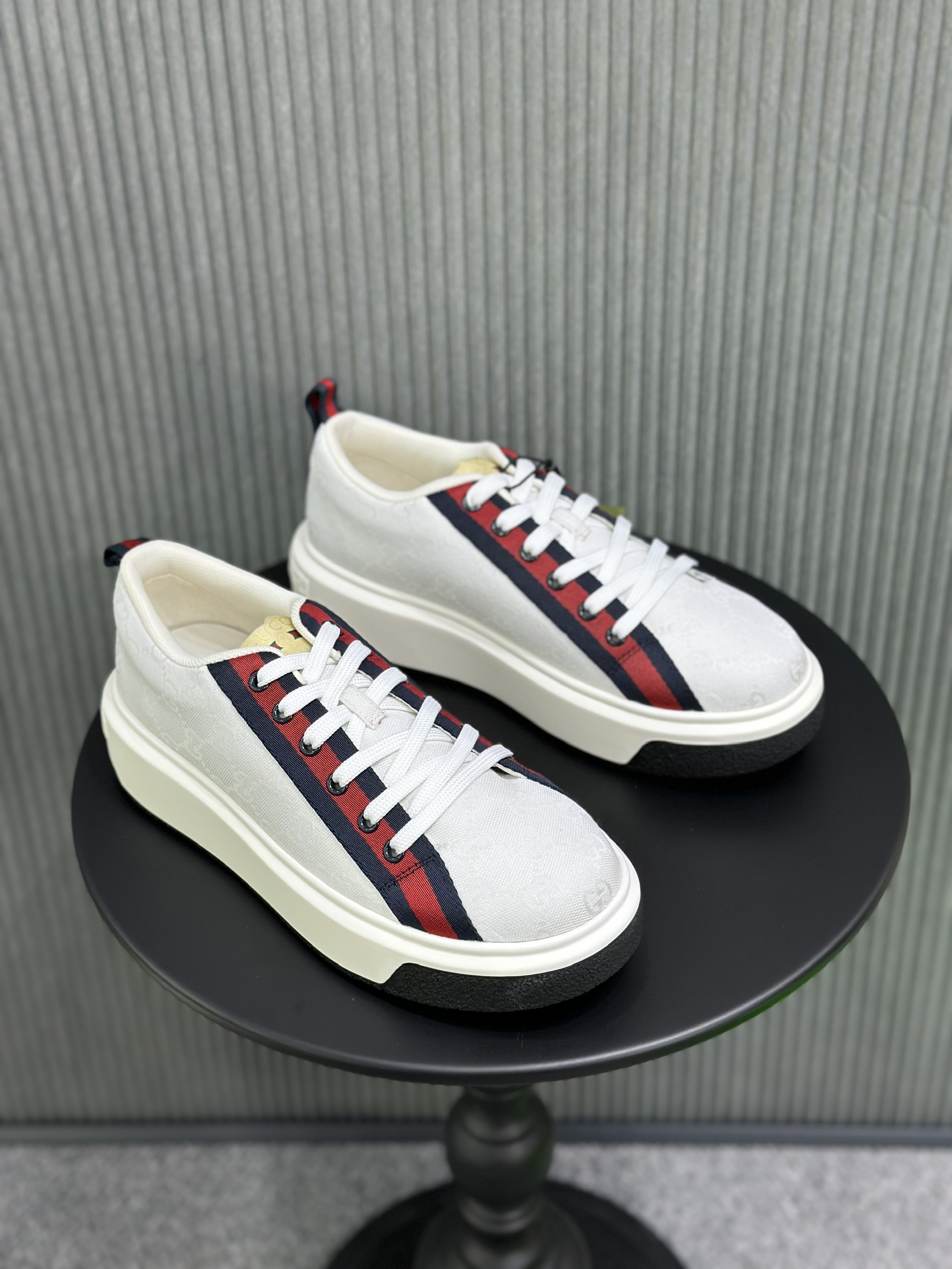 Giày sneaker Gucci GC vải Trắng kẻ Xanh Đỏ Like Auth 38-43 VTN