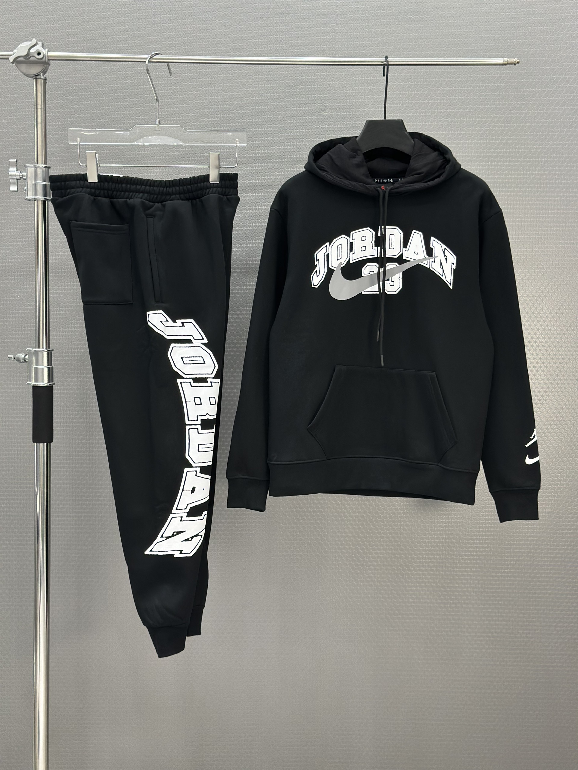 Set bộ thu đông Nike Jordan mũ Đen logo Trắng to Like Auth XS-L VTN