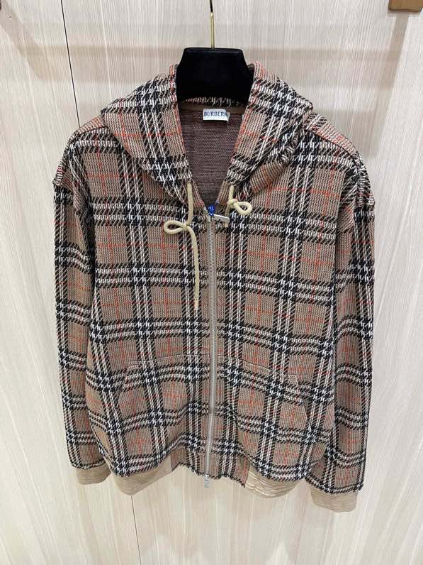 Áo khoác Burberry BBR Nâu khóa mũ kẻ sọc Like Auth S-L VTN