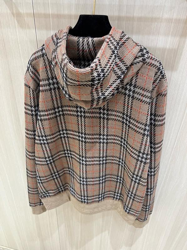 Áo khoác Burberry BBR Nâu khóa mũ kẻ sọc Like Auth S-L VTN