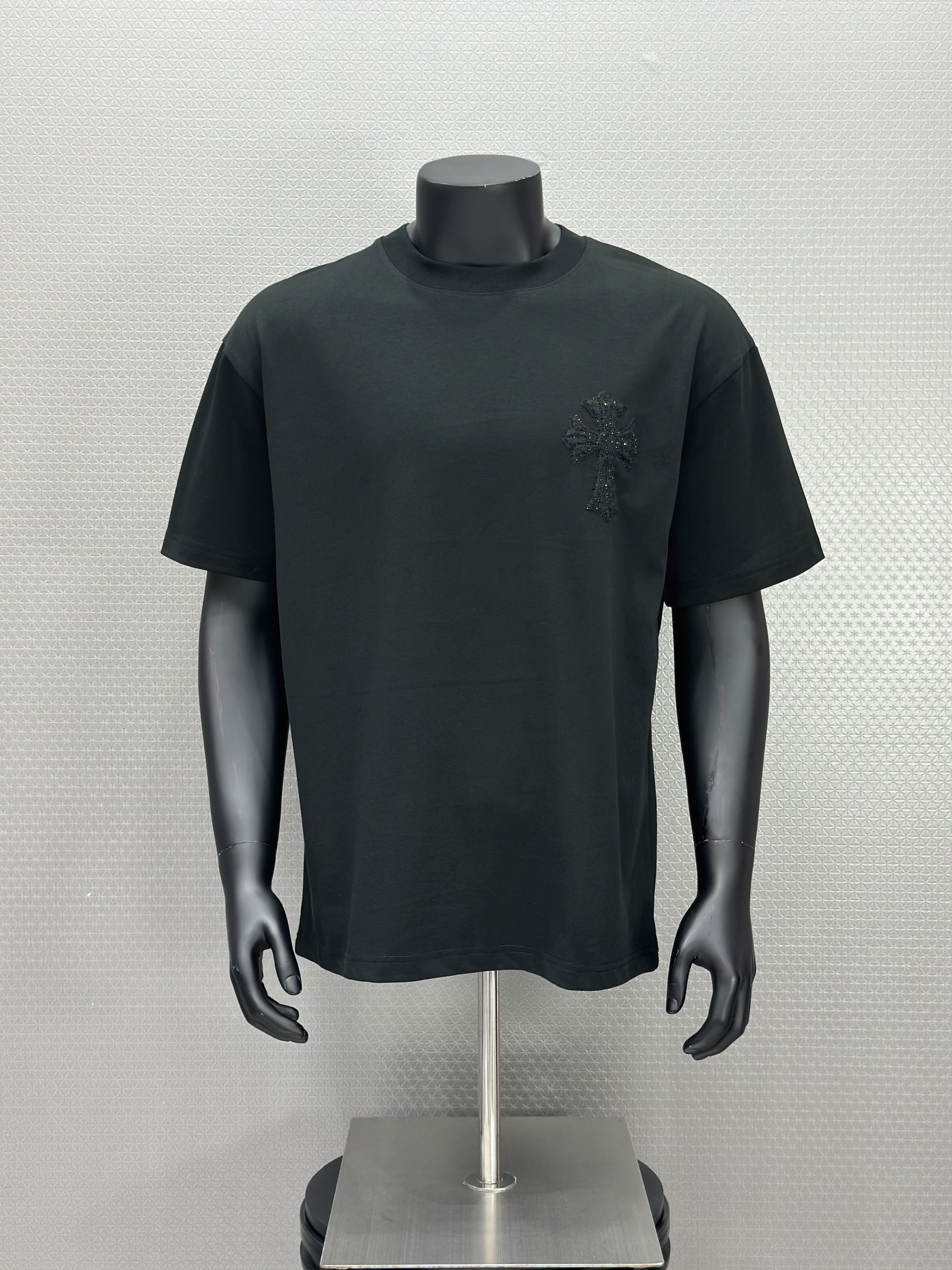 Áo phông T shirt Chrome Heart Đen logo thêu nổi dát nhũ Like Auth S-XL VTN