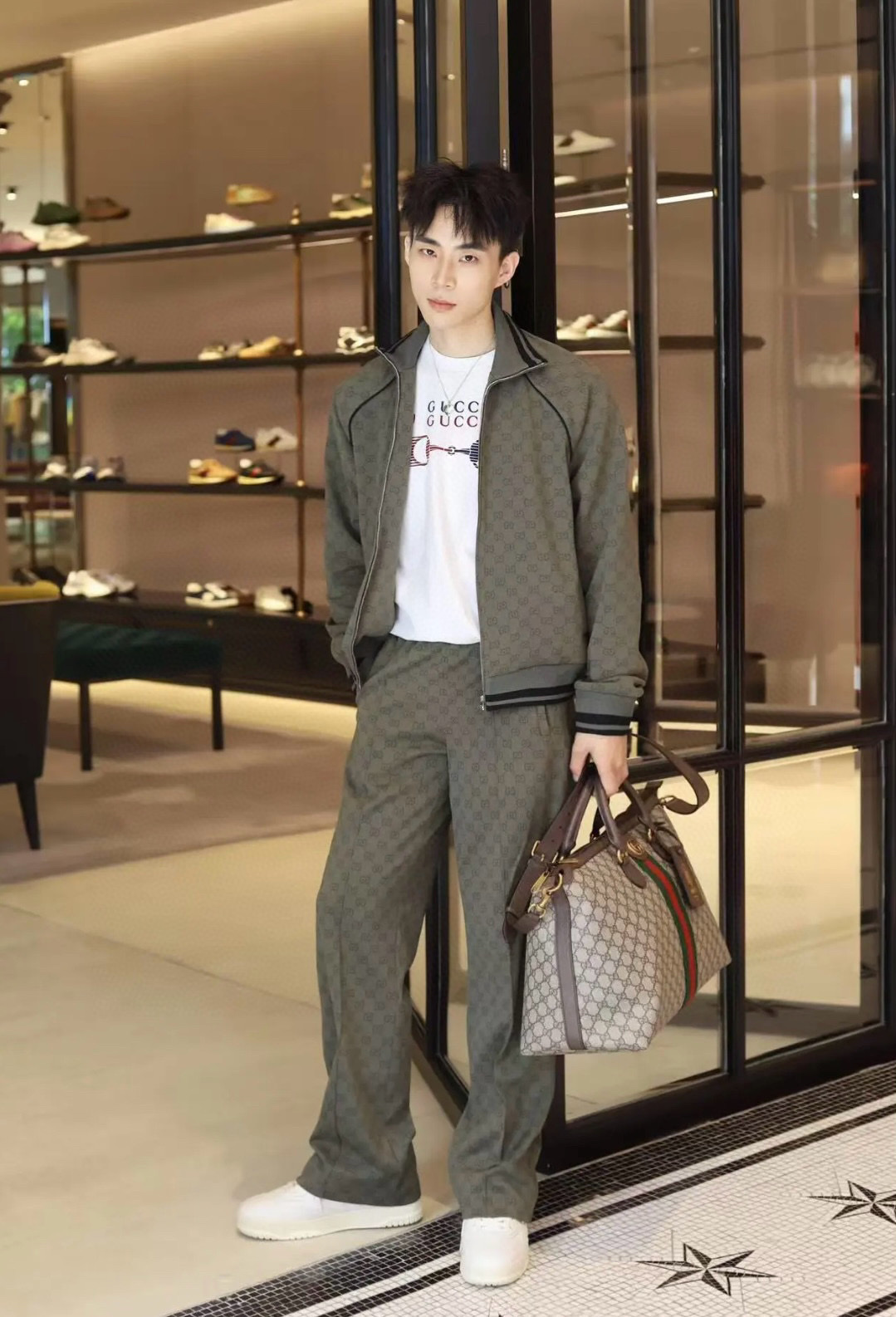 Set bộ thu đông Gucci Xanh rêu ful monogram Like Auth S-L VTN