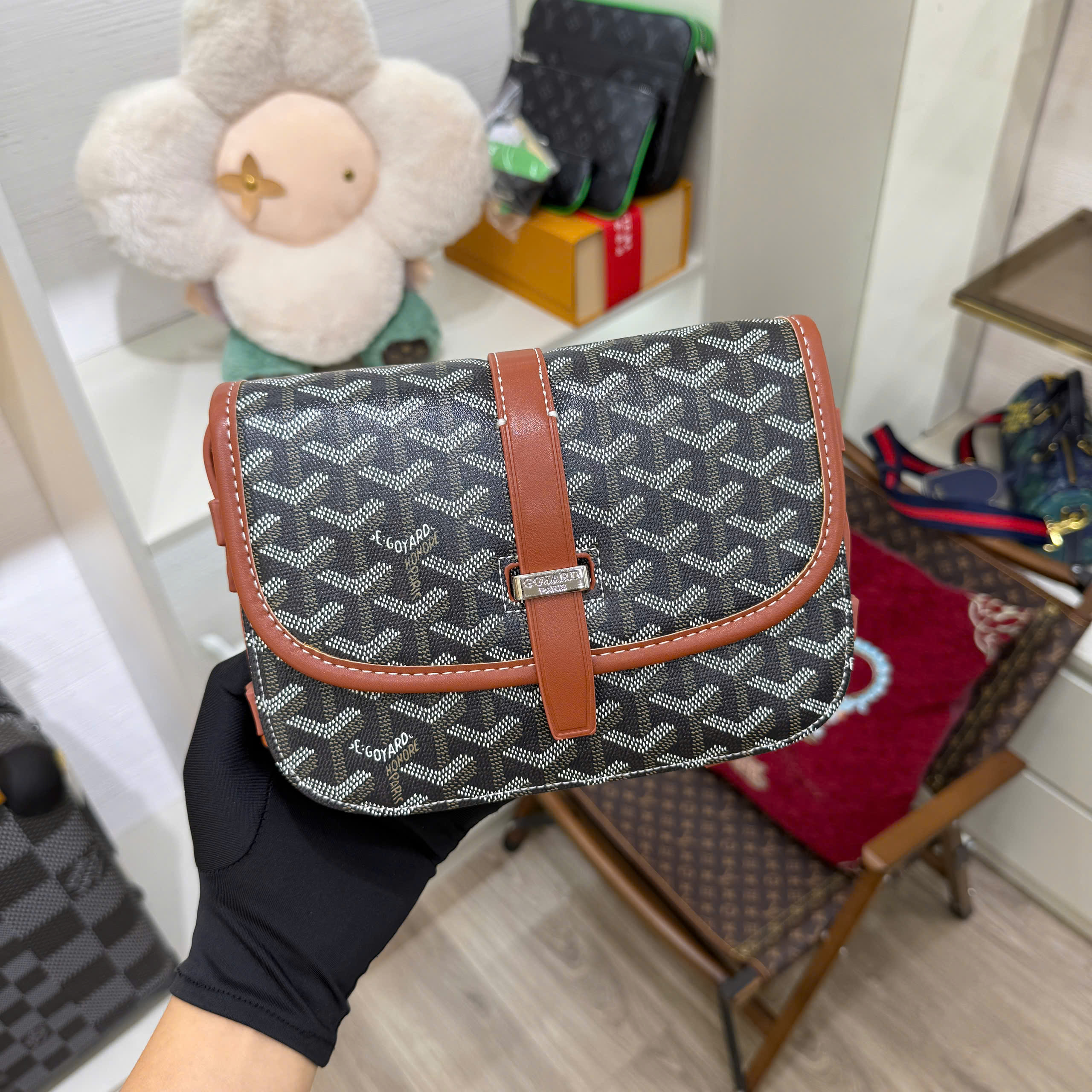 Túi đeo chéo Goyard Belvesdefre PM Like Auth 22x16x7 PLD