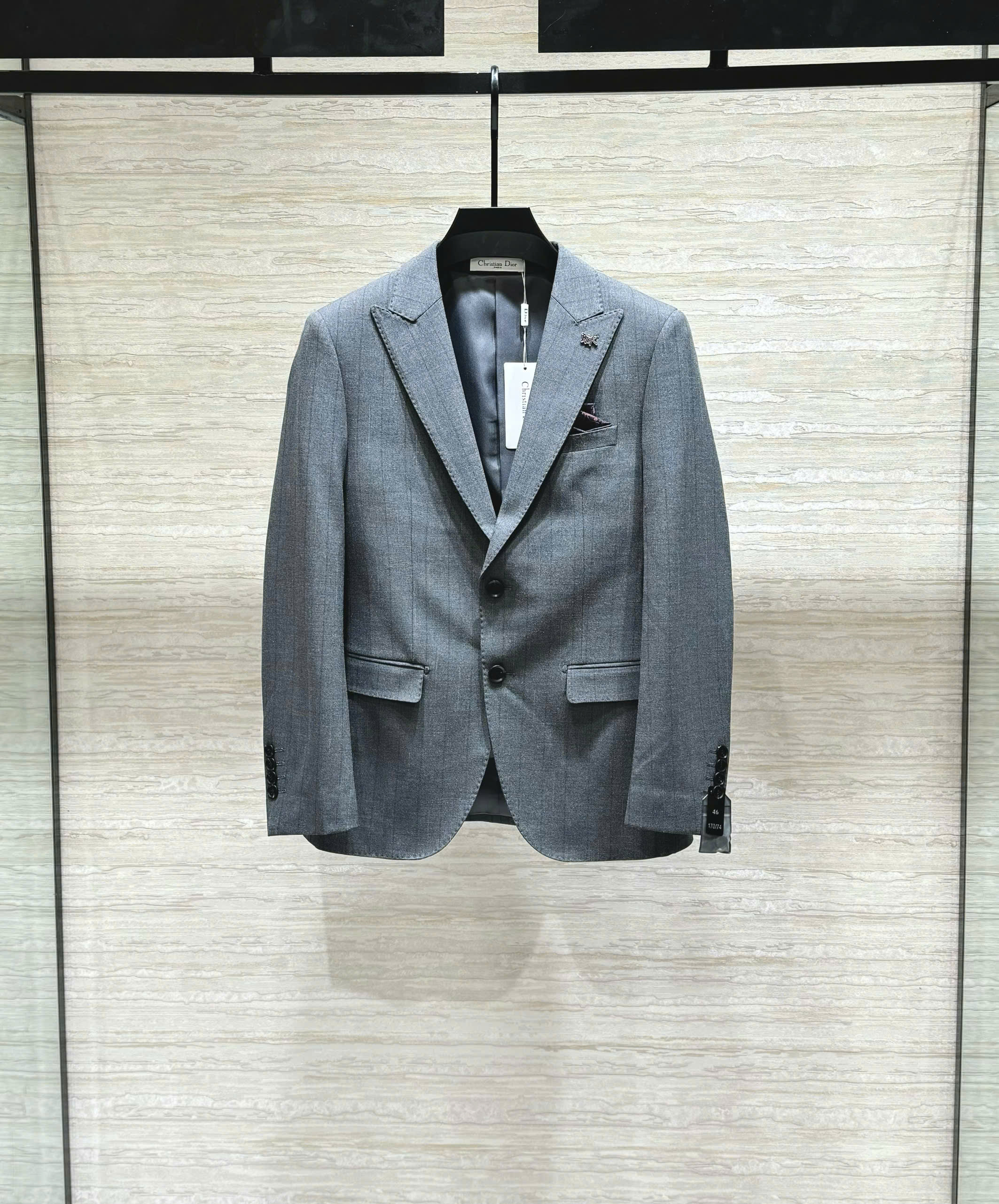 Set bộ Vest Dior CD Xám Ghi new 2026 Like Auth 46-54 DDT