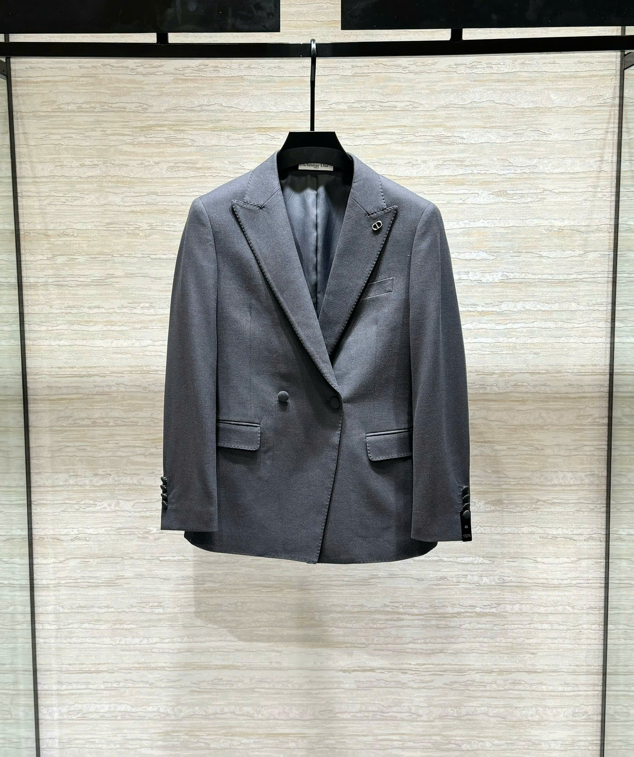 Set bộ Vest Dior Xám Ghi logo tag bạc CD new 2026 Like Auth 46-54 DDT