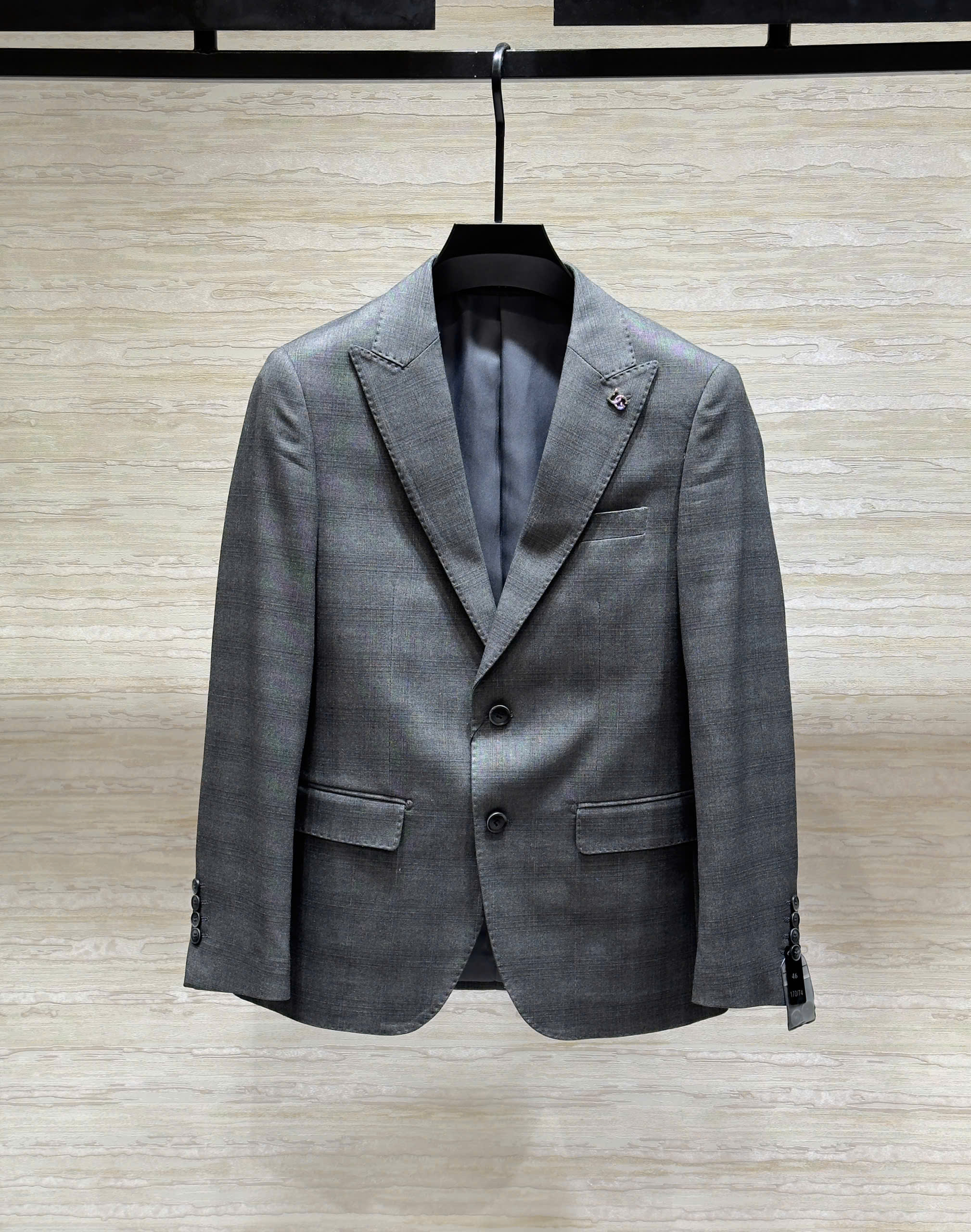 Set bộ Vest Dolce Gabbana Xám ghi kẻ ngang logo tag bạc DG new 2026 Like Auth 46-54 DDT