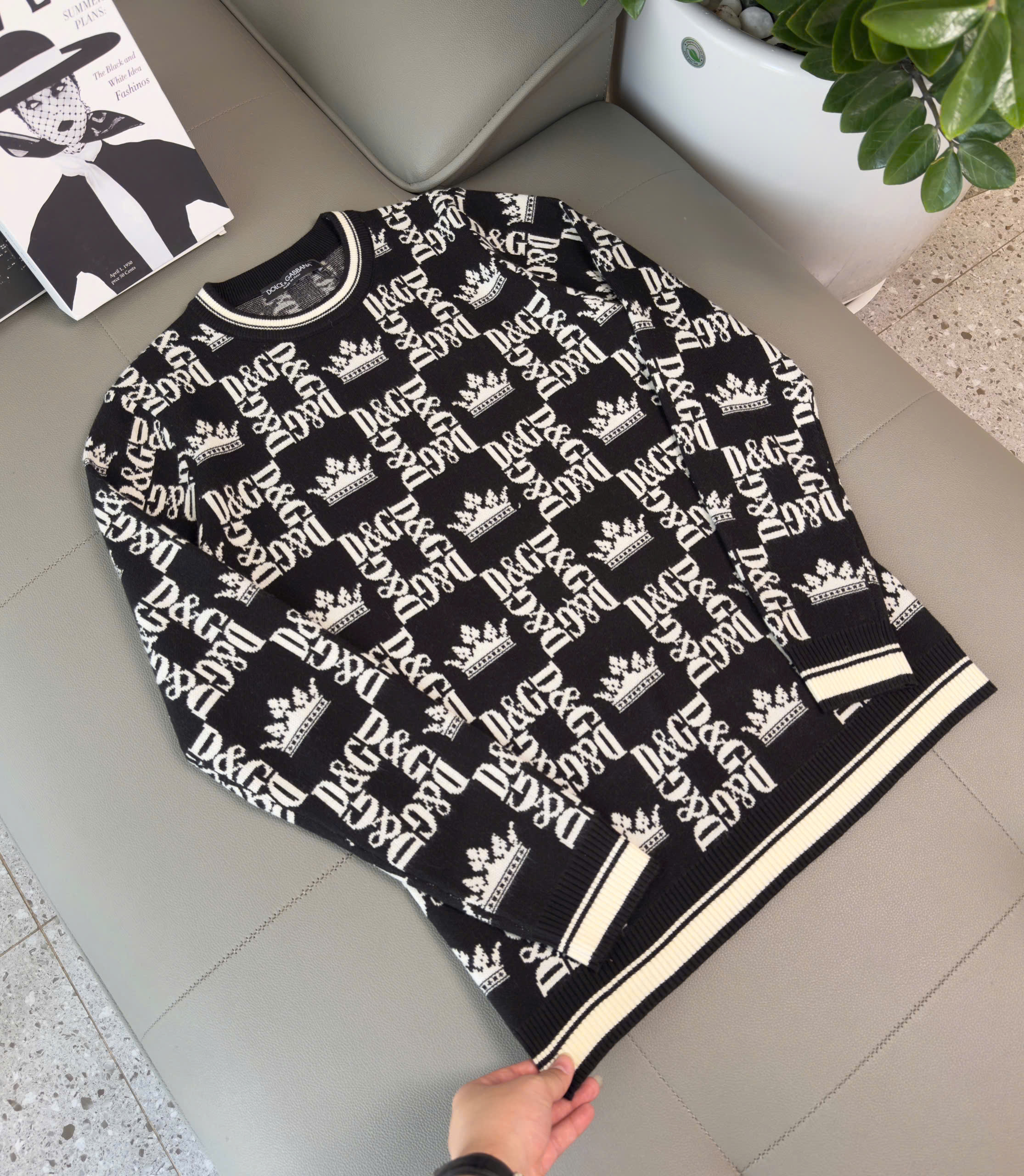 Áo sweater len Dolce Gabbana DG họa tiết logo và vương miện Like AUth M-XXL DDT