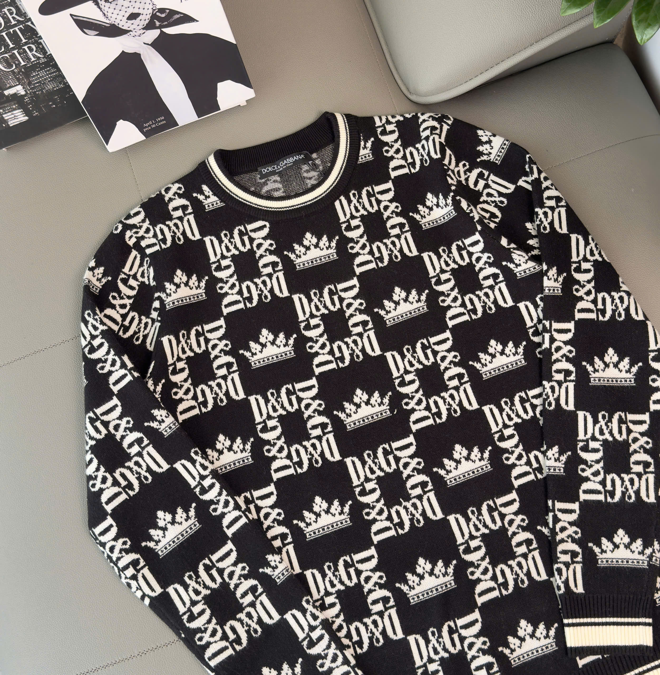 Áo sweater len Dolce Gabbana DG họa tiết logo và vương miện Like AUth M-XXL DDT