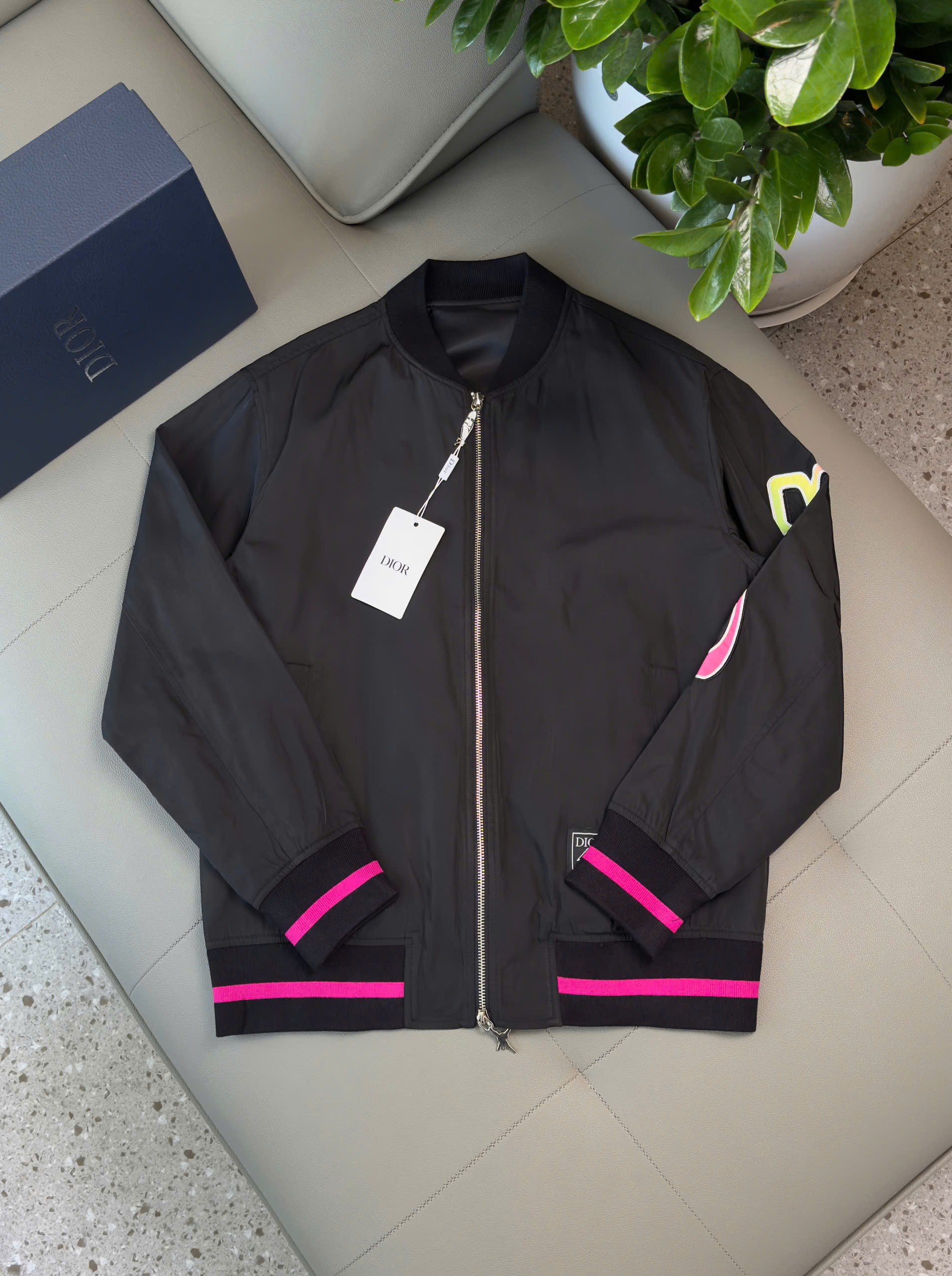 Áo khoác bomber gió Dior CD 47 2 khóa Like Auth S-L DDT