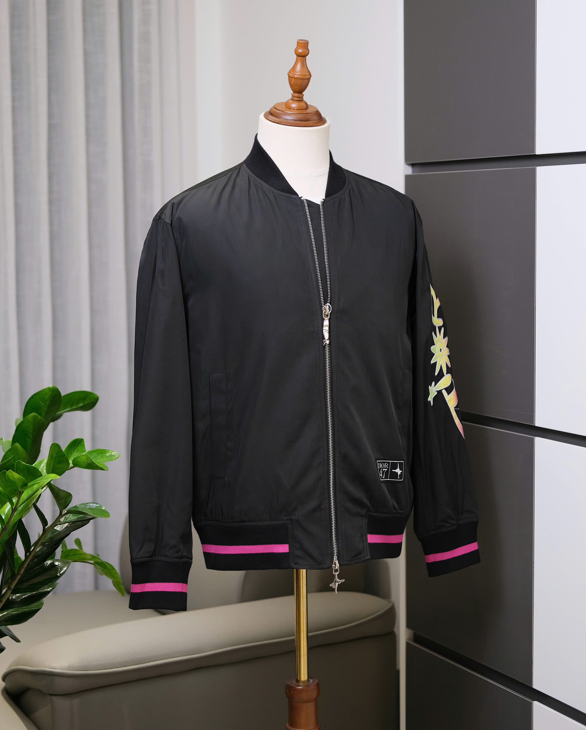 Áo khoác bomber gió Dior CD 47 2 khóa Like Auth S-L DDT