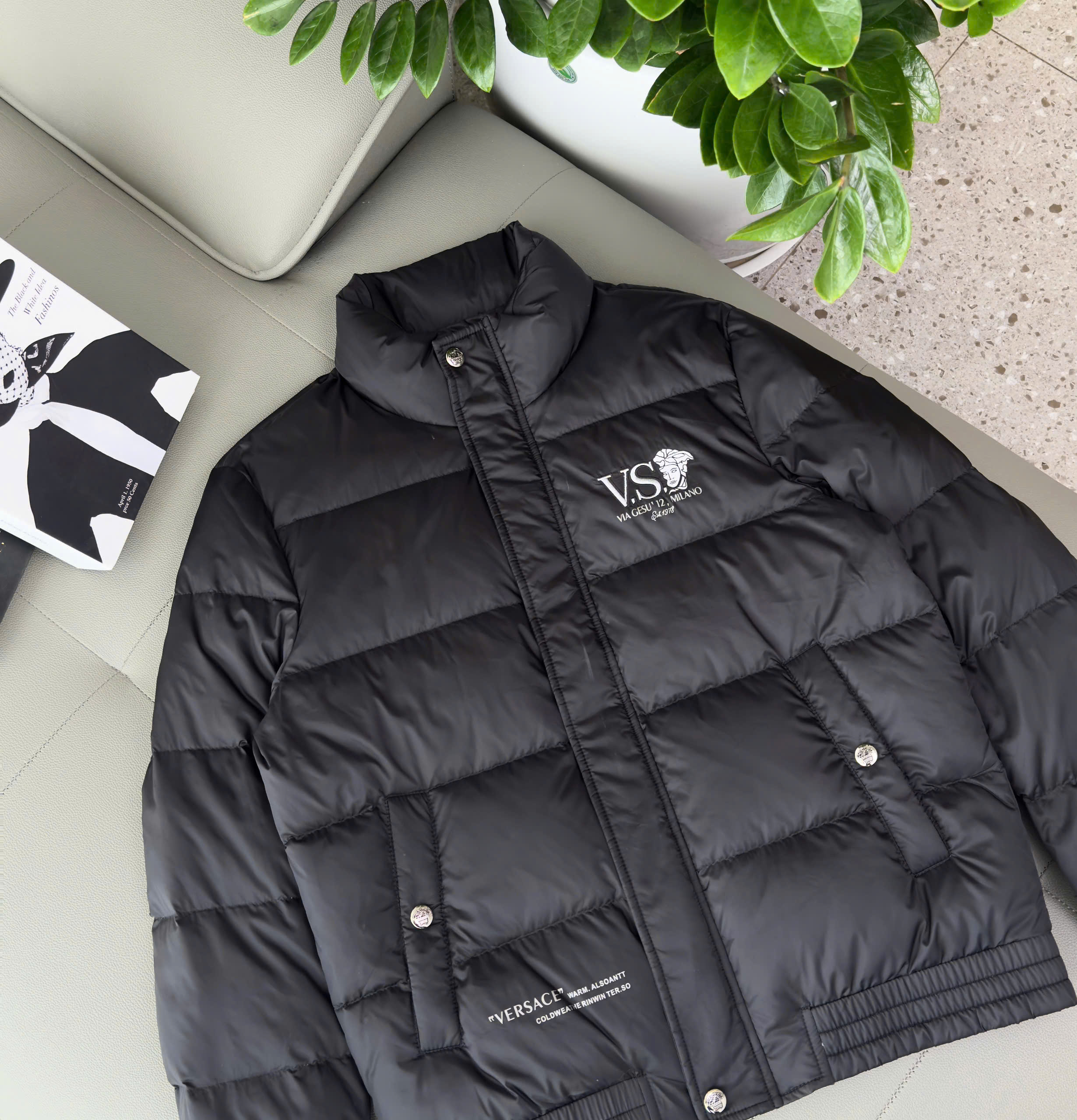 Áo khoác phao Versace lót lông vũ siêu ấm Like Auth 48-54 DDT