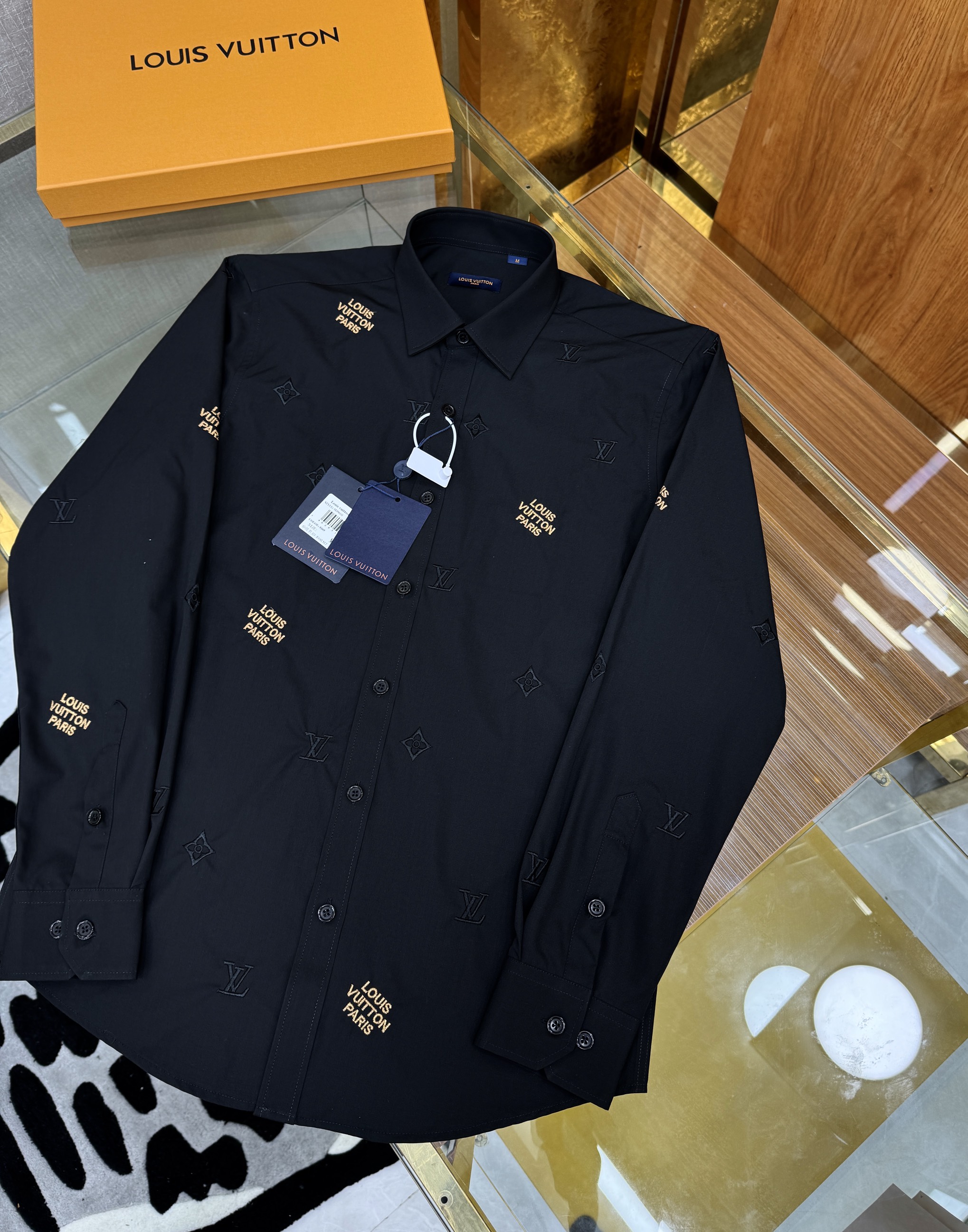 Áo sơ mi dài tay Louis Vuitton LV Paris họa tiết hoa vân logo Lv thêu nổi full Like Auth on web CD