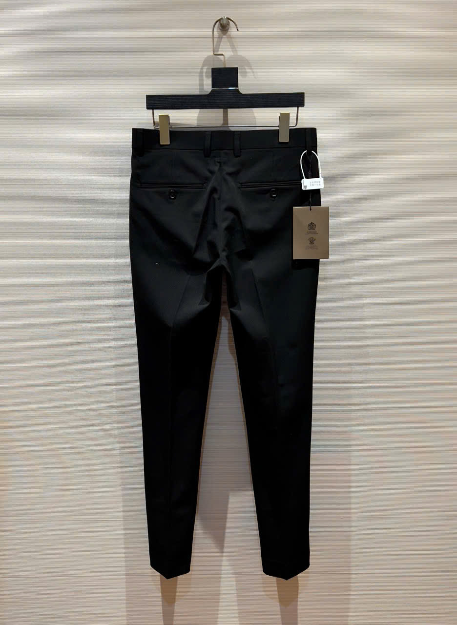 Quần âu tây Burberry BBR Đen logo thêu TB chỉ Vàng Like AUth 28-34 DDT