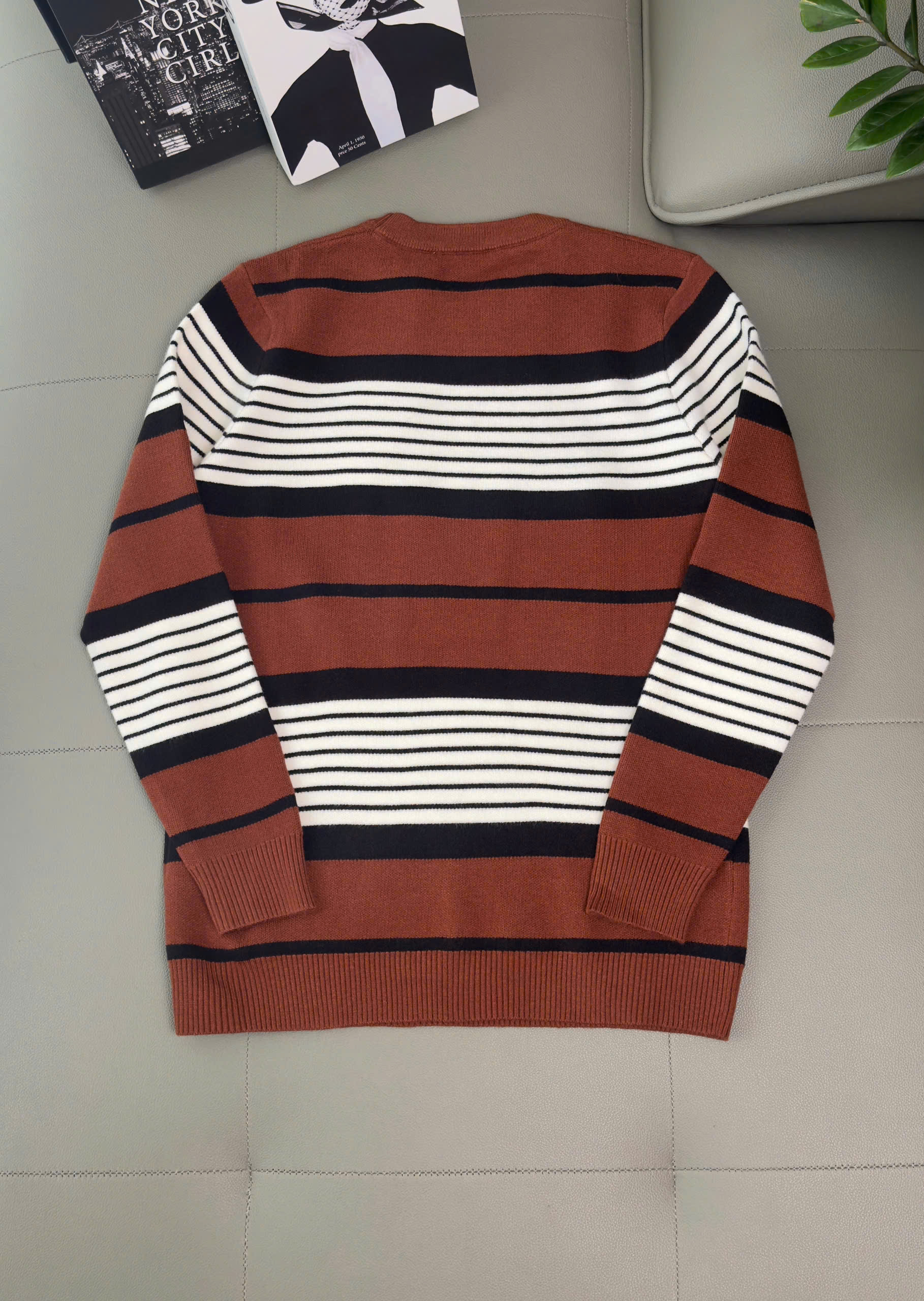 Áo sweater len Burberry BBR Đỏ sọc Trắng Đen logo thêu TB Like AUth M-XXL DDT