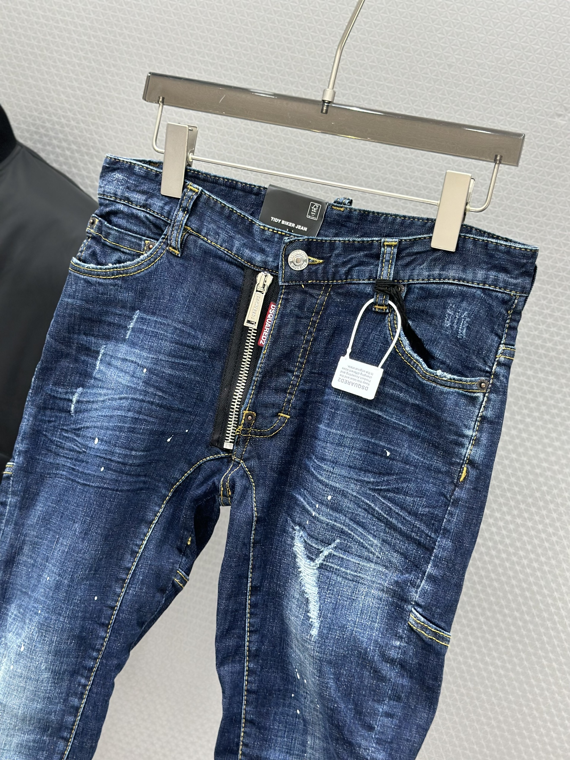 Quần Jean Biker Dsquared2 DSQ 2083 Xanh công ống khóa lệch Like Auth 42-54 VTN
