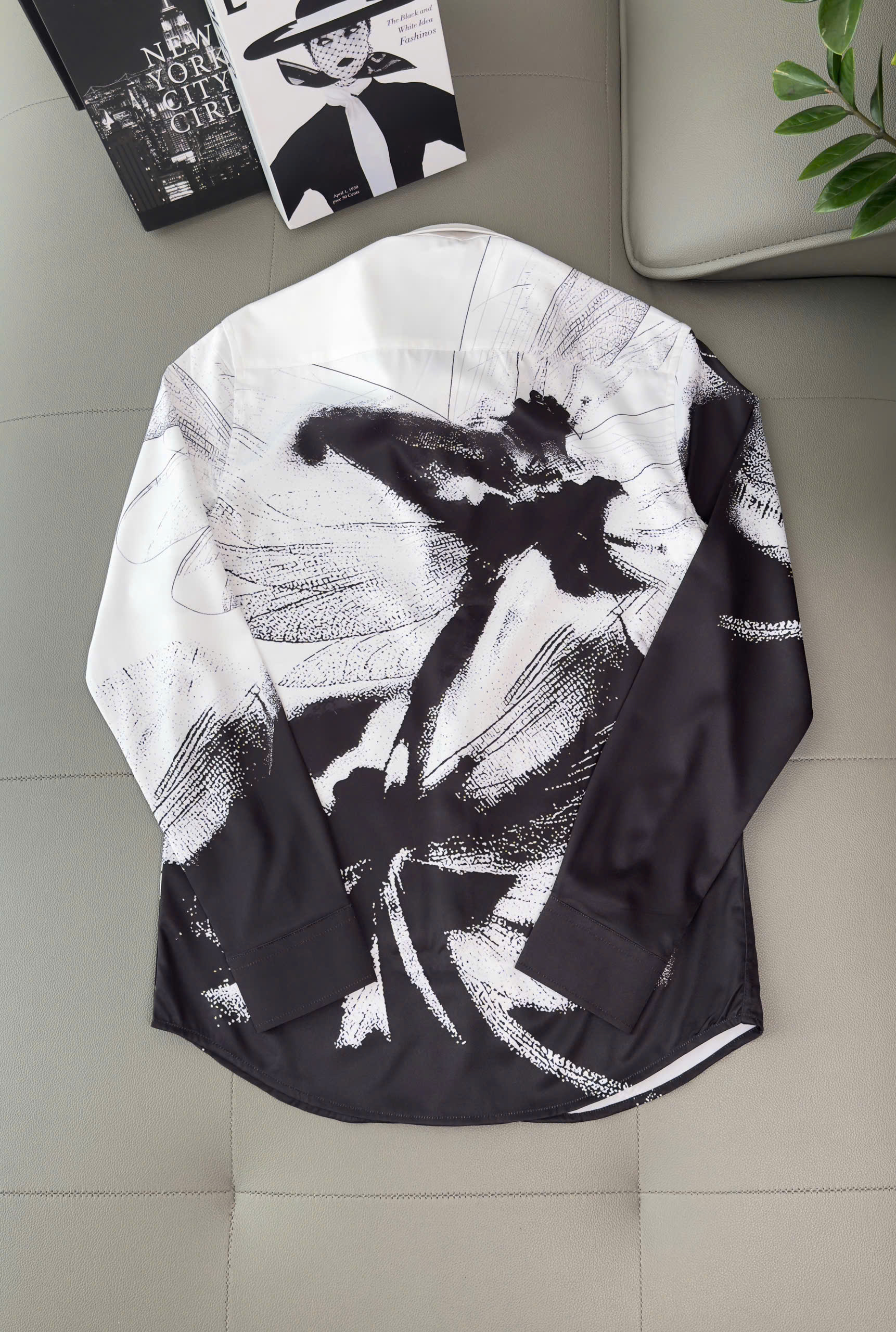 Áo sơ mi Mcqueen MCQ Trắng họa tiết Ong Đen loang Like AUth 38-41 DDT