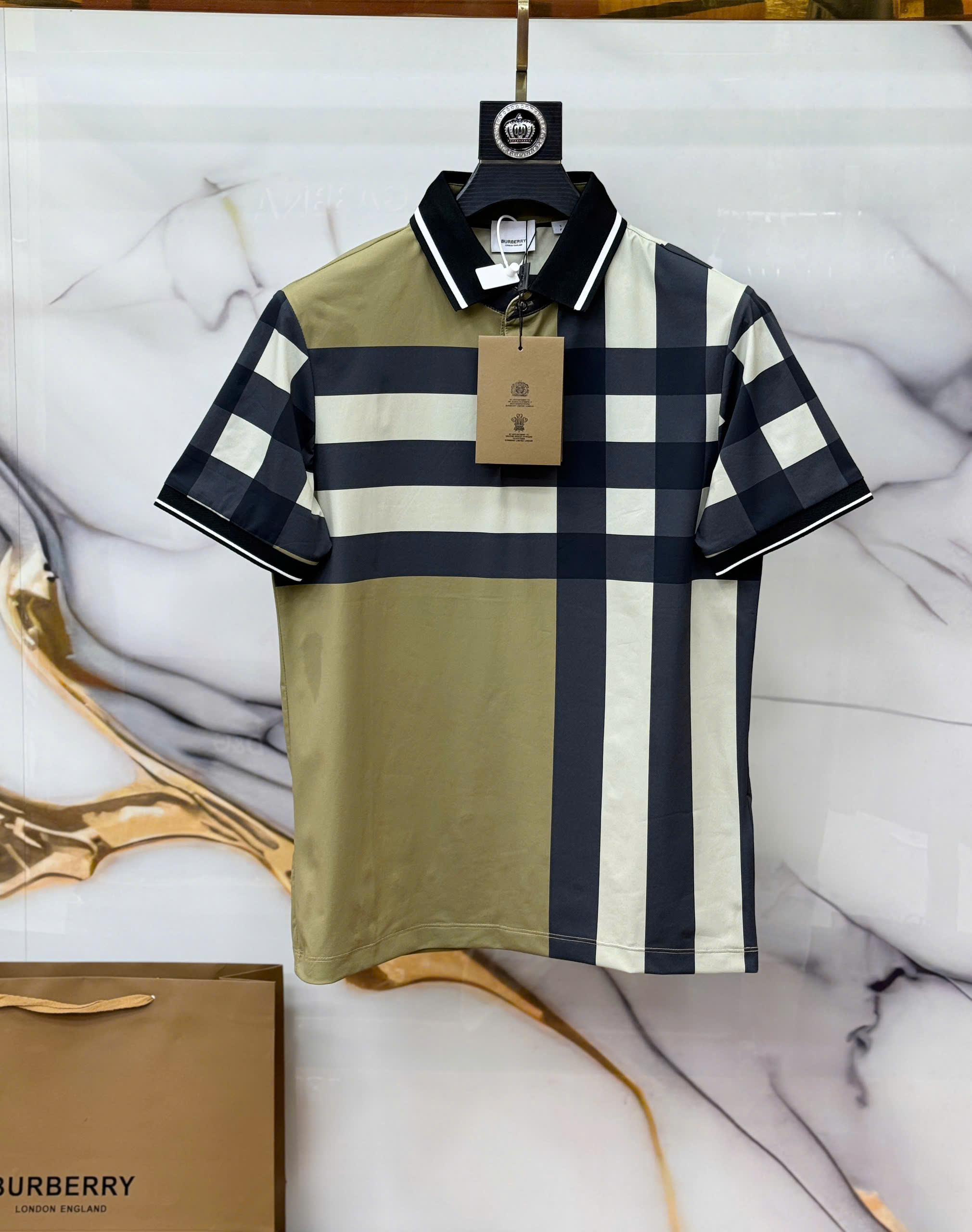 Áo polo Burberry BBR kẻ sọc phối màu Like Auth 1-1 on web CD