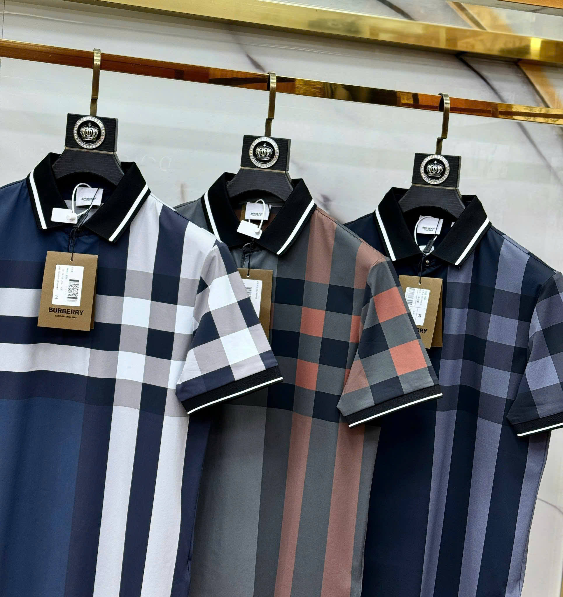 Áo polo Burberry BBR kẻ sọc phối màu Like Auth 1-1 on web CD